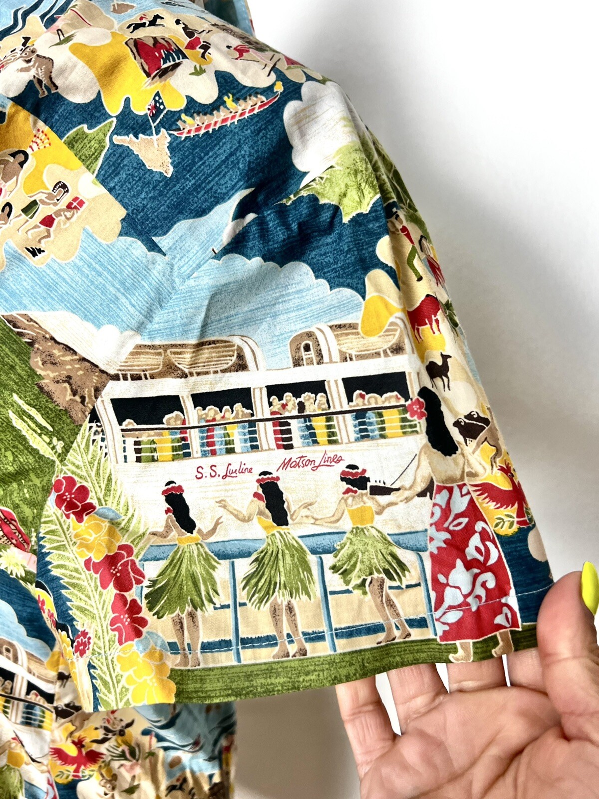 NANI Of HAWAII 90’s 90s Y2K Vintage Hawaiian Tiki Copyright Aloha Blouse Top XL