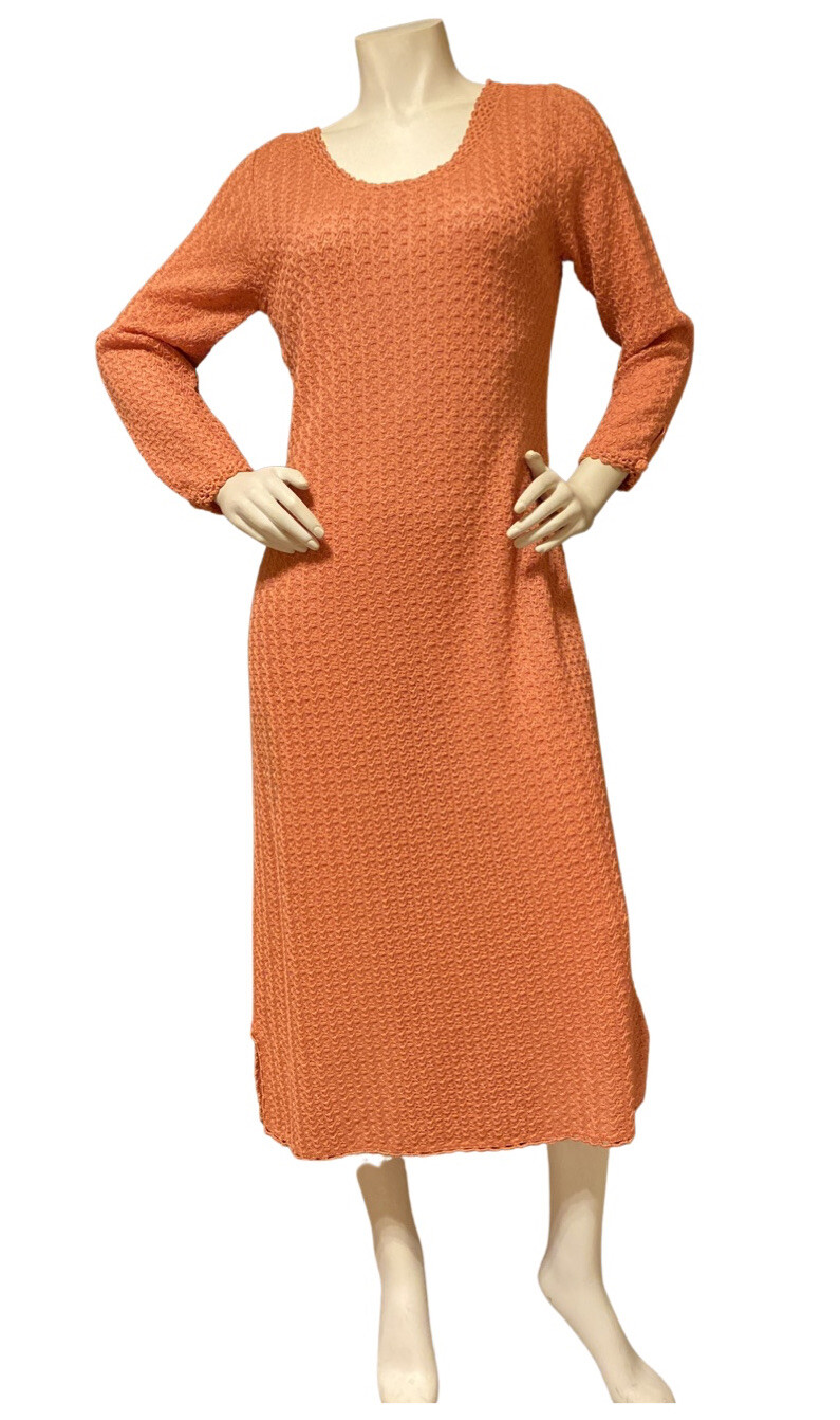 Caledonia Vintage 1960’s Orange Knit Sweater Dress 12