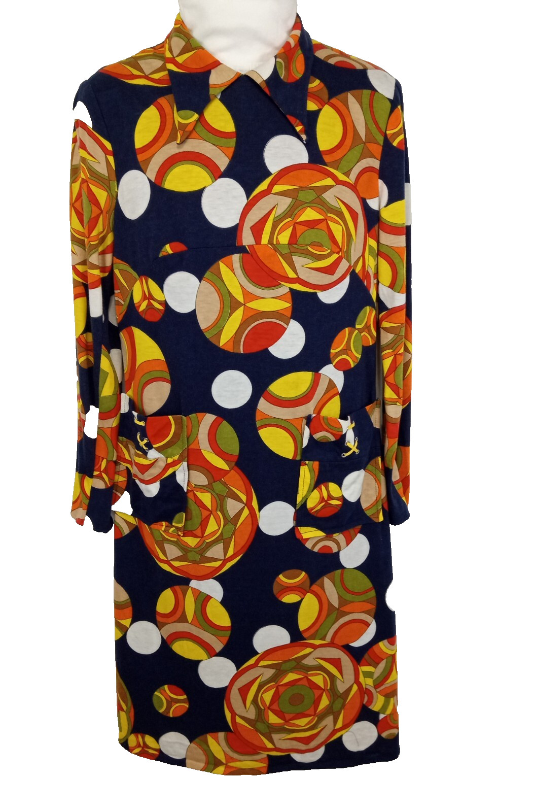 Psychedelic vintage 1960’s abstract Picasso style women’s lined mini dress M