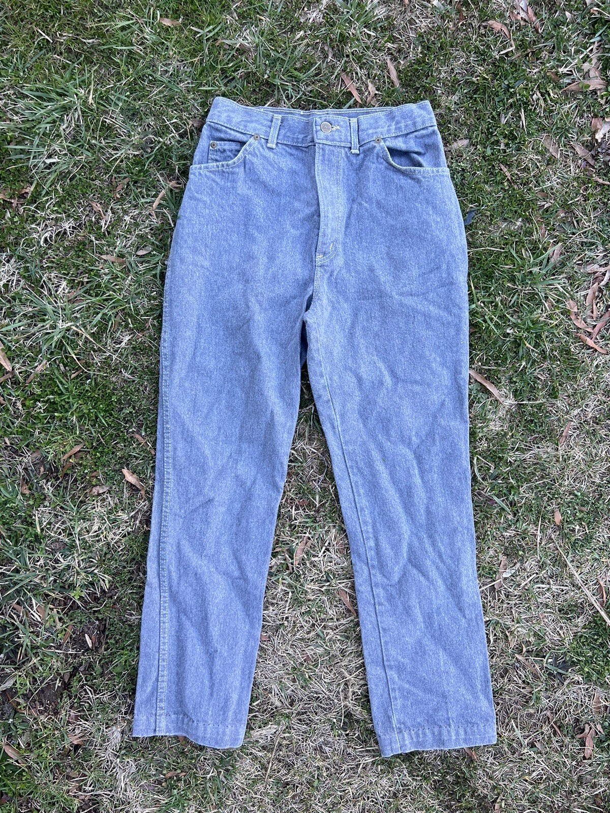 Vintage Chick Highs Waisted Gray Denim Mom Jeans Vintage Grey Jeans 26 Waist