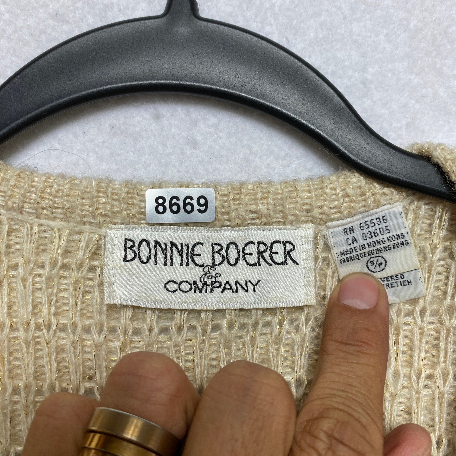 Vintage Bonnie Boerer Longline Cardigan Small Gold Metallic Silk Mohair Blend