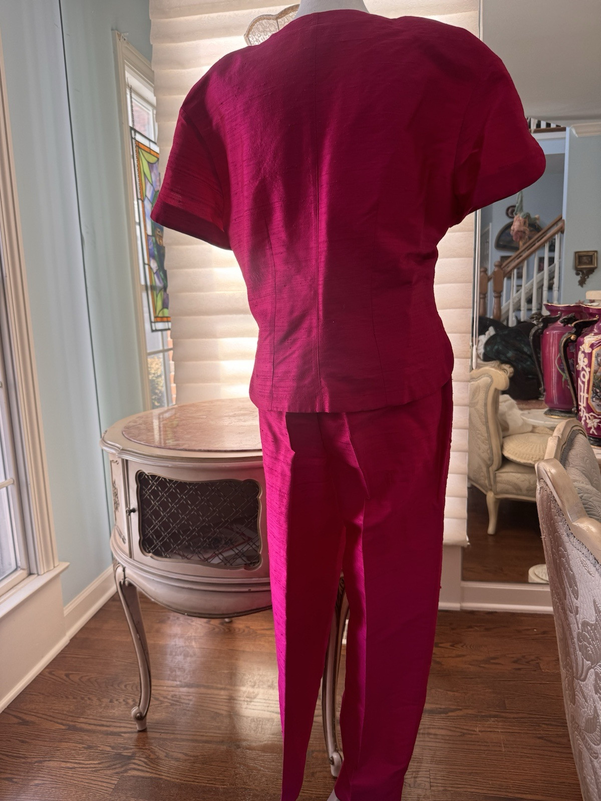 Vintage Mondi blouse and pants set germany/portugal 38 hot pink(ish)