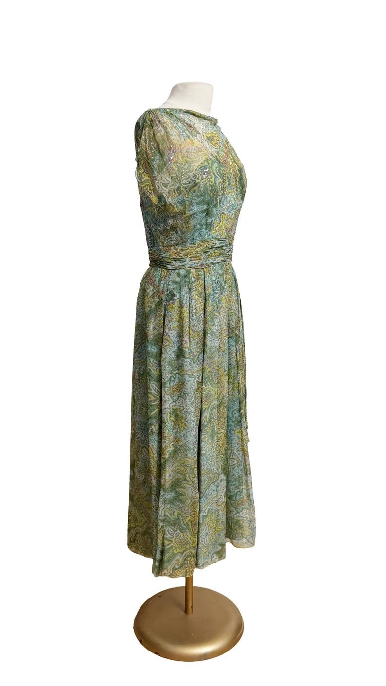 1960s Terry Allen Dress / 1960s Party Dress / 1960s Cocktail Dress / Size Large