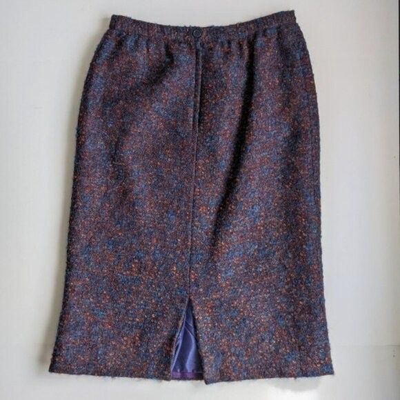 Vintage Curly Wool Classic Skirt Suit Tag 16 Waist 30″ Chest 40″ Union Label