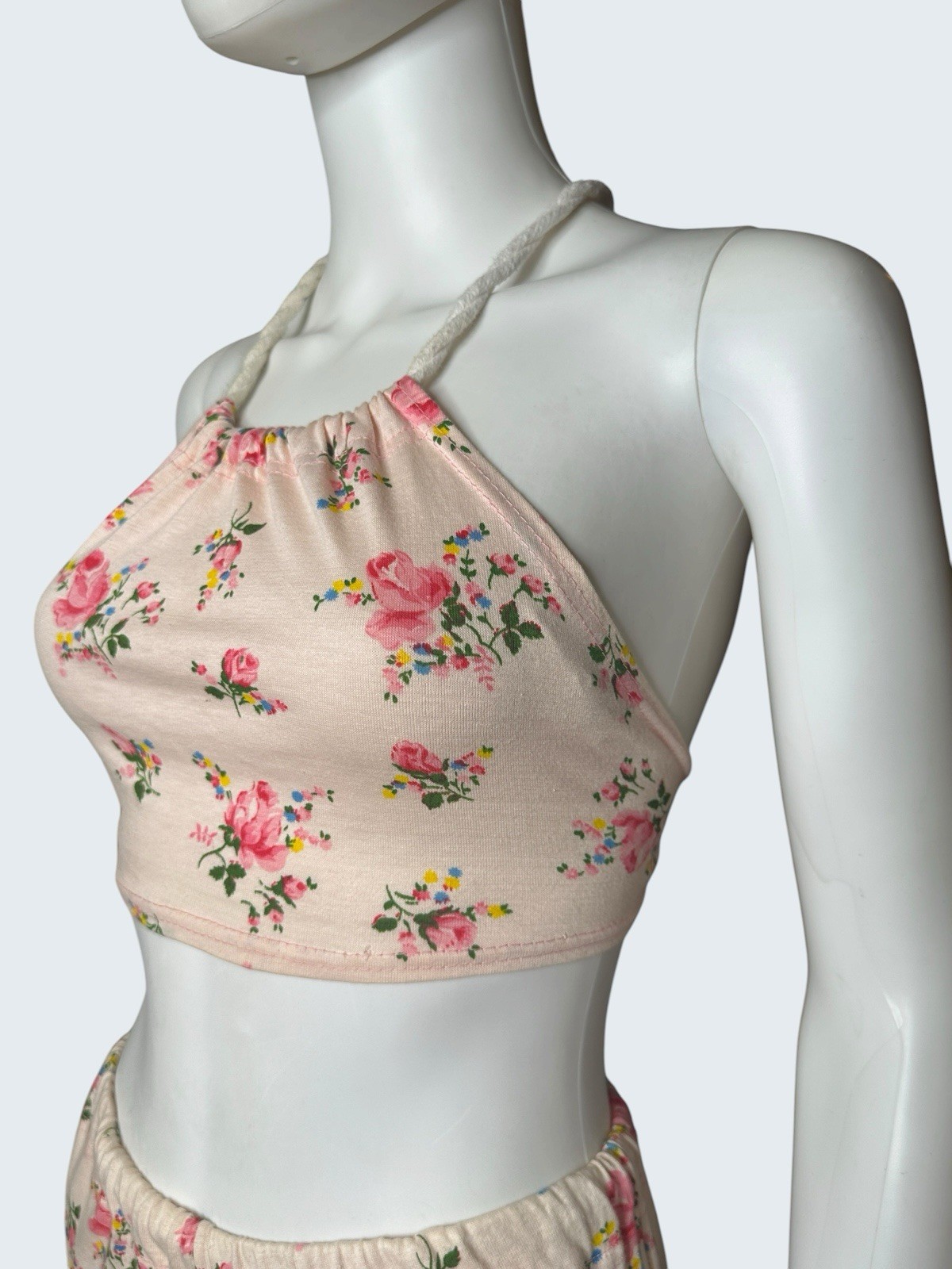Iconic 1970s Alley Cat by Betsey Johnson Floral Crop Top & Bell Bottom Set S-M