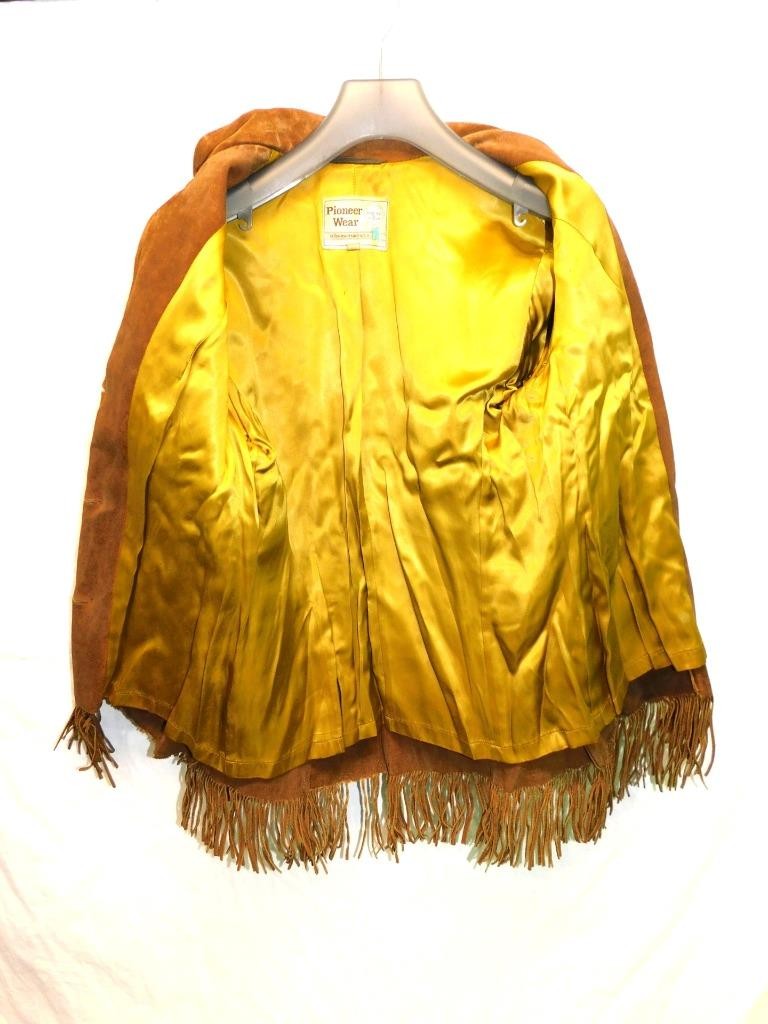 Vintage Pioneer Wear M Brown Suede Western Fringe Coat Woman Rockabilly Rodeo