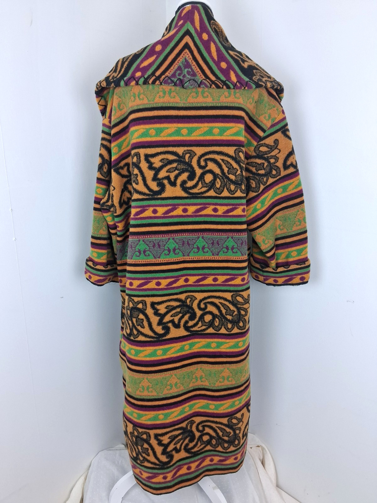 Vintage Byblos 1970’s Blanket Coat by Gianni Versace 100% Wool Unique RARE