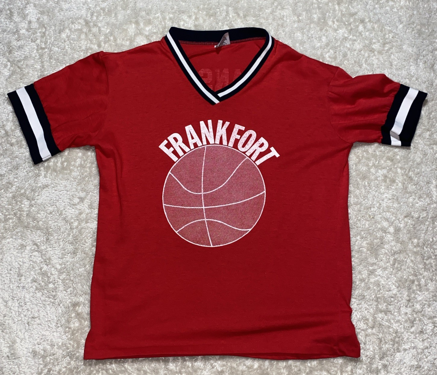 80s Vintage Swingster Women’s Jersey Shirt Size Large Frankfurt Basketball Red