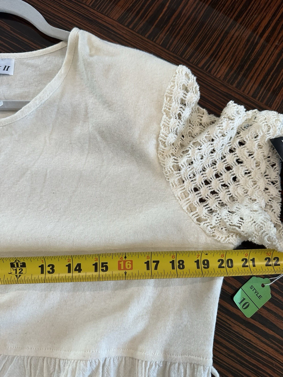VTG Sharade Of California Cotton Cream Maxi Dress With Crochet Detail NWT Sz 10