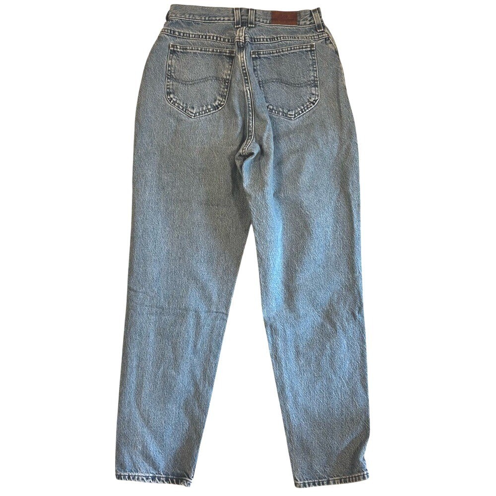 Vintage Lee High Waisted Mom Jeans Medium Wash Blue Tapered Leg Size 12M