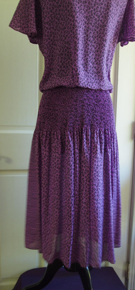 Vintage 80’s Alison Peters blowsy dress s. 8 med, flattering, versatile length