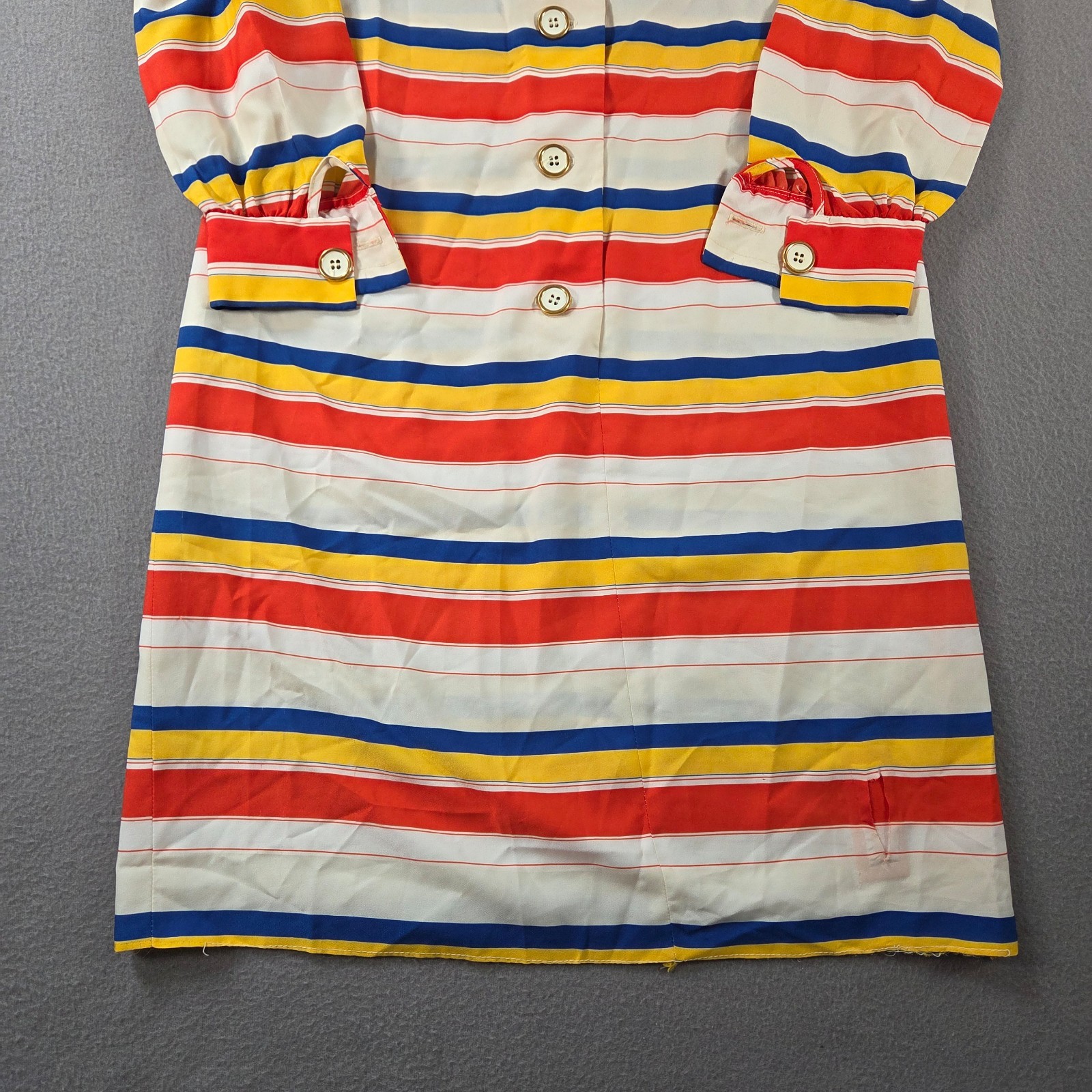 Vintage Andrea Gayler Shirt Dress Womens Small Striped Long Sleeve 70s Collared