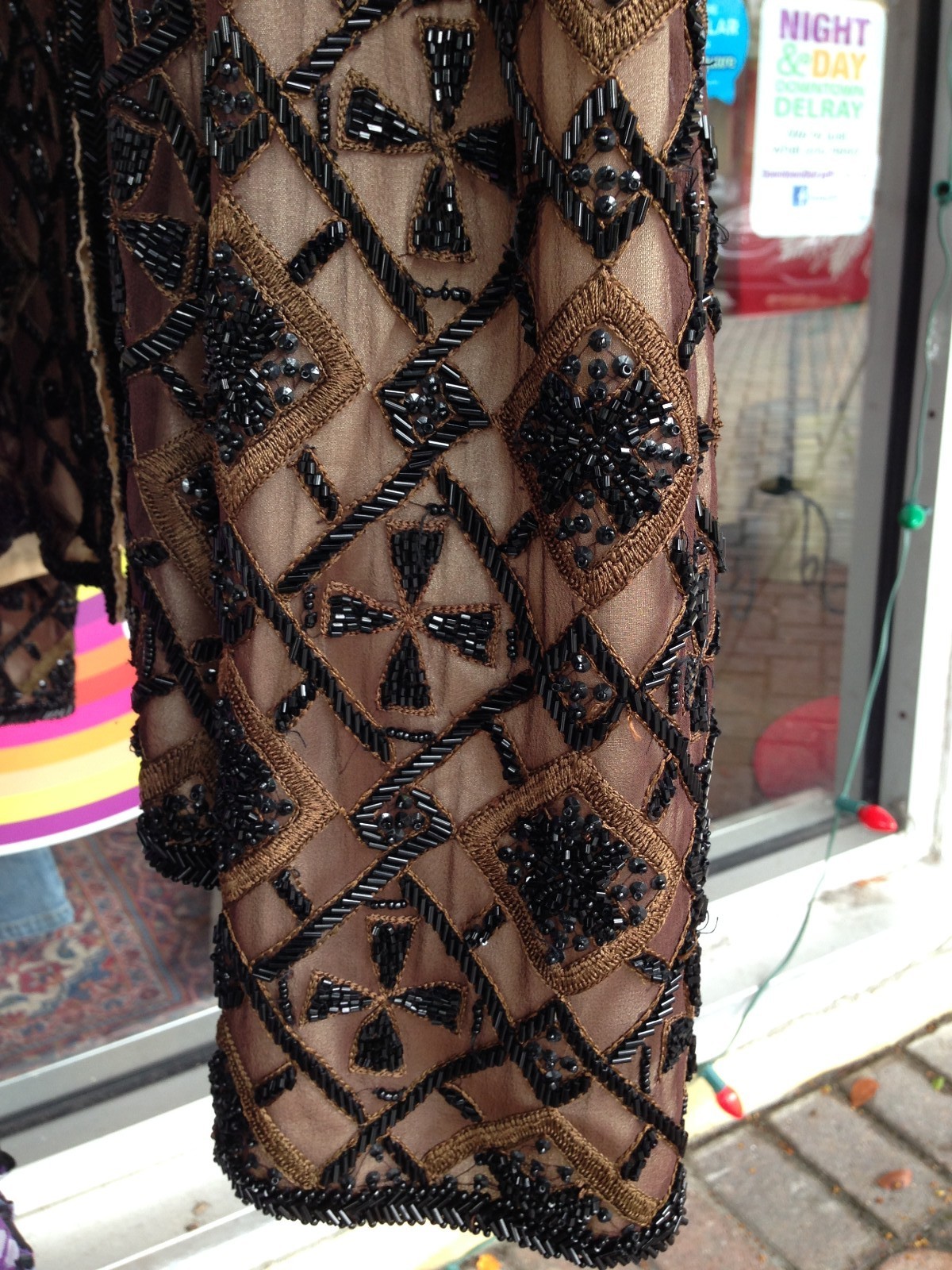 VINTAGE ELABORATE BLACK BEADED & EMBROIDERED SILK JACKET XXL