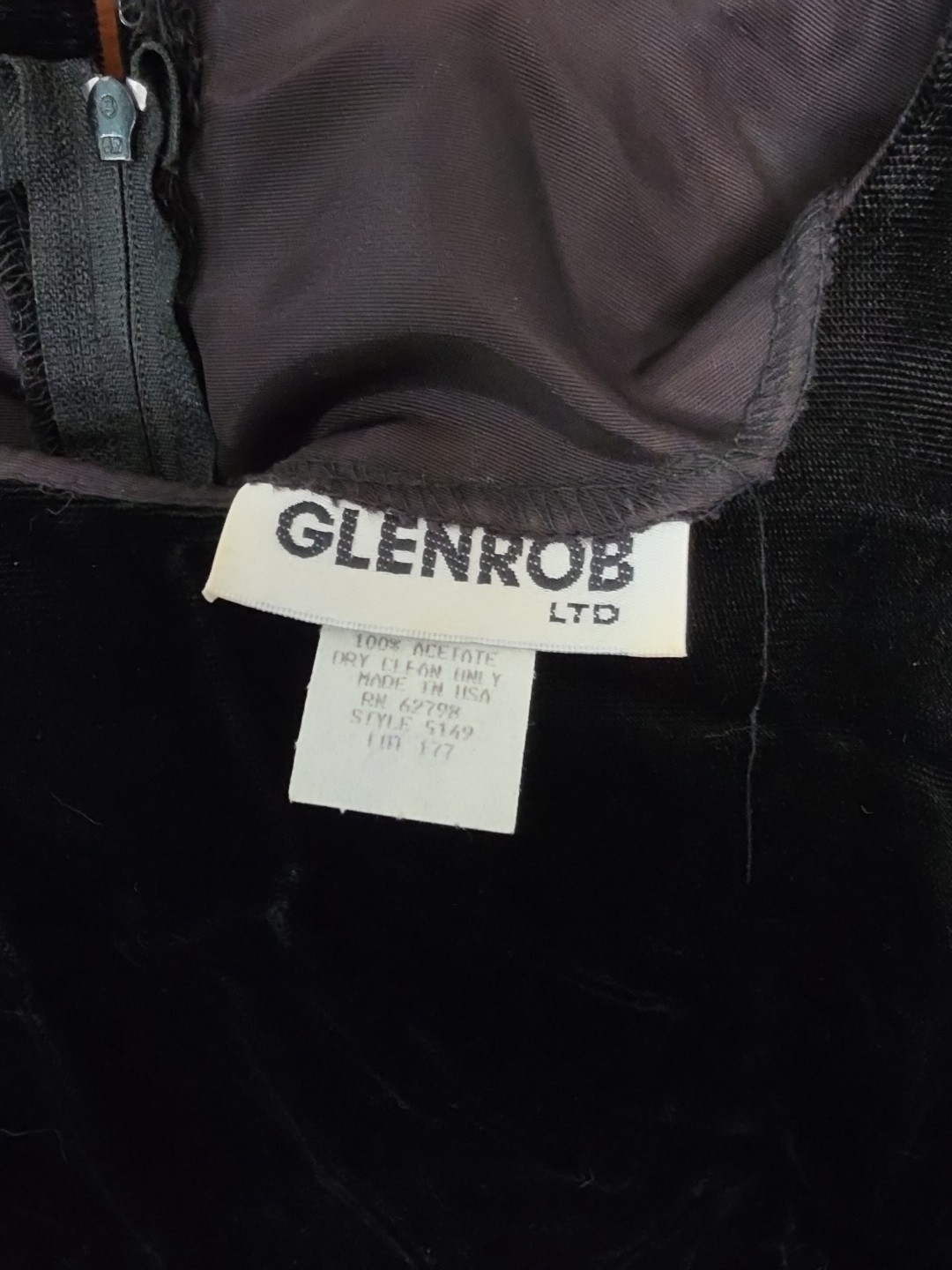 GlenRob Vintage 10 Velvet Black Cocktail Dress