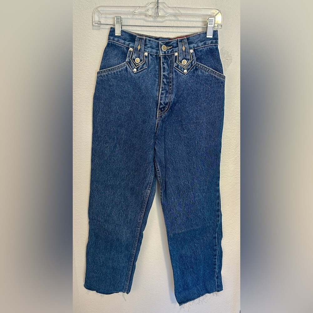 Vintage Western Lawman Jeans embellished rhinestones 80s 90s world class denim