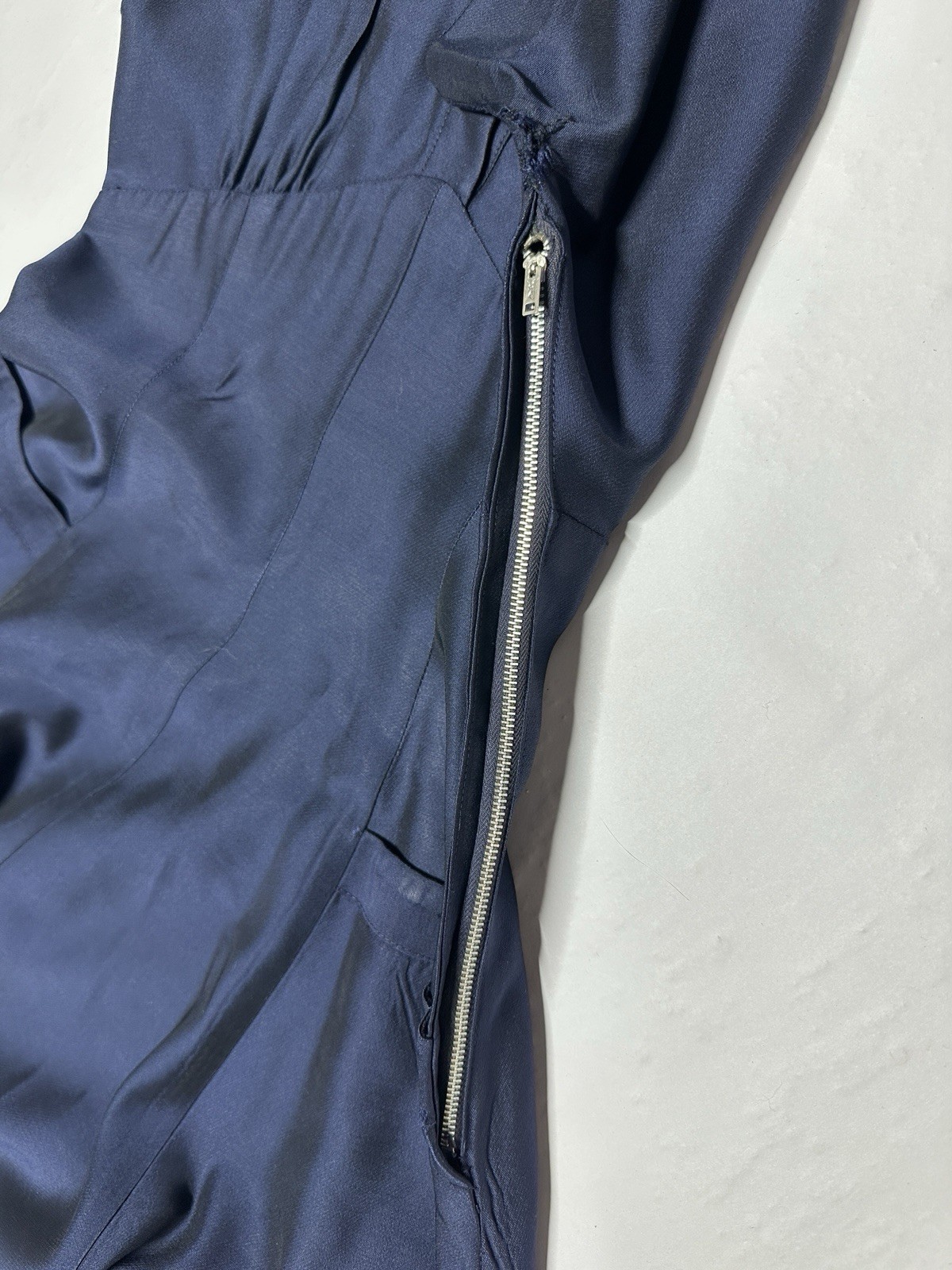 Vintage 1950s Jonathan Logan Blue Tailored Dress Fit Flare AS IS FLAWED Sz 0/2
