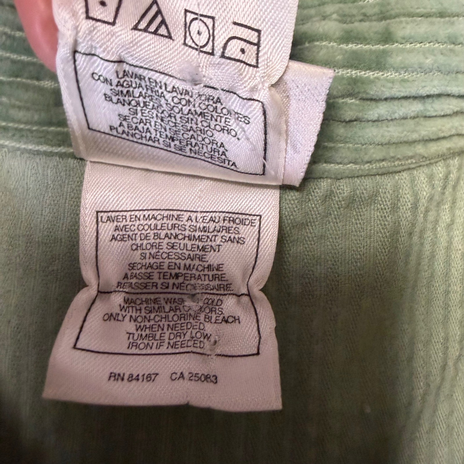 Vintage Disney Store Mickey Minnie Mouse Corduroy Dress Sage Green Floral Large