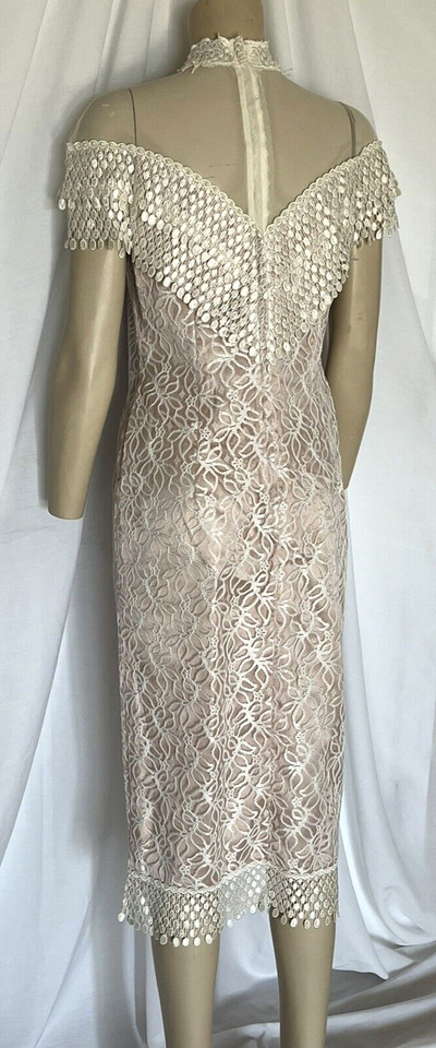 Vintage 1990’s Harmony Ivory Over Antique Satin Dress, Size 8