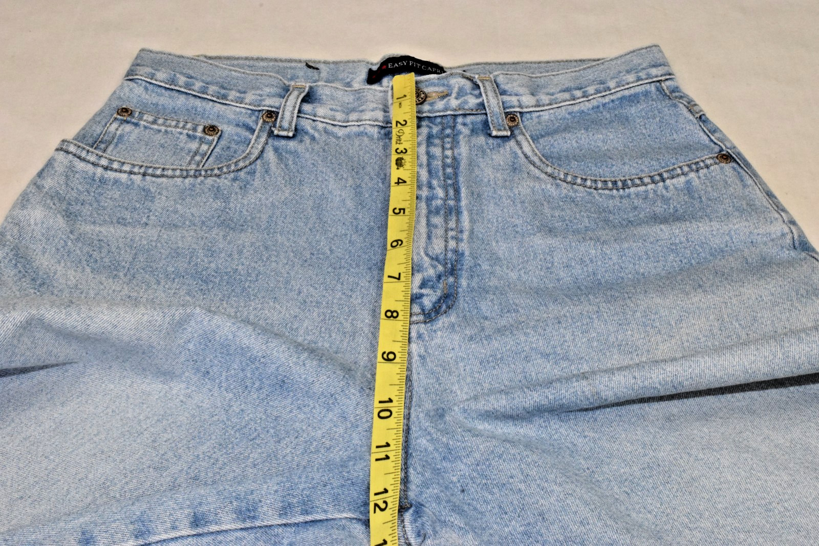 Vintage Jeans Bill Blass Petite Easy Fit Capri Size 8 90s Blue High Waist Taper