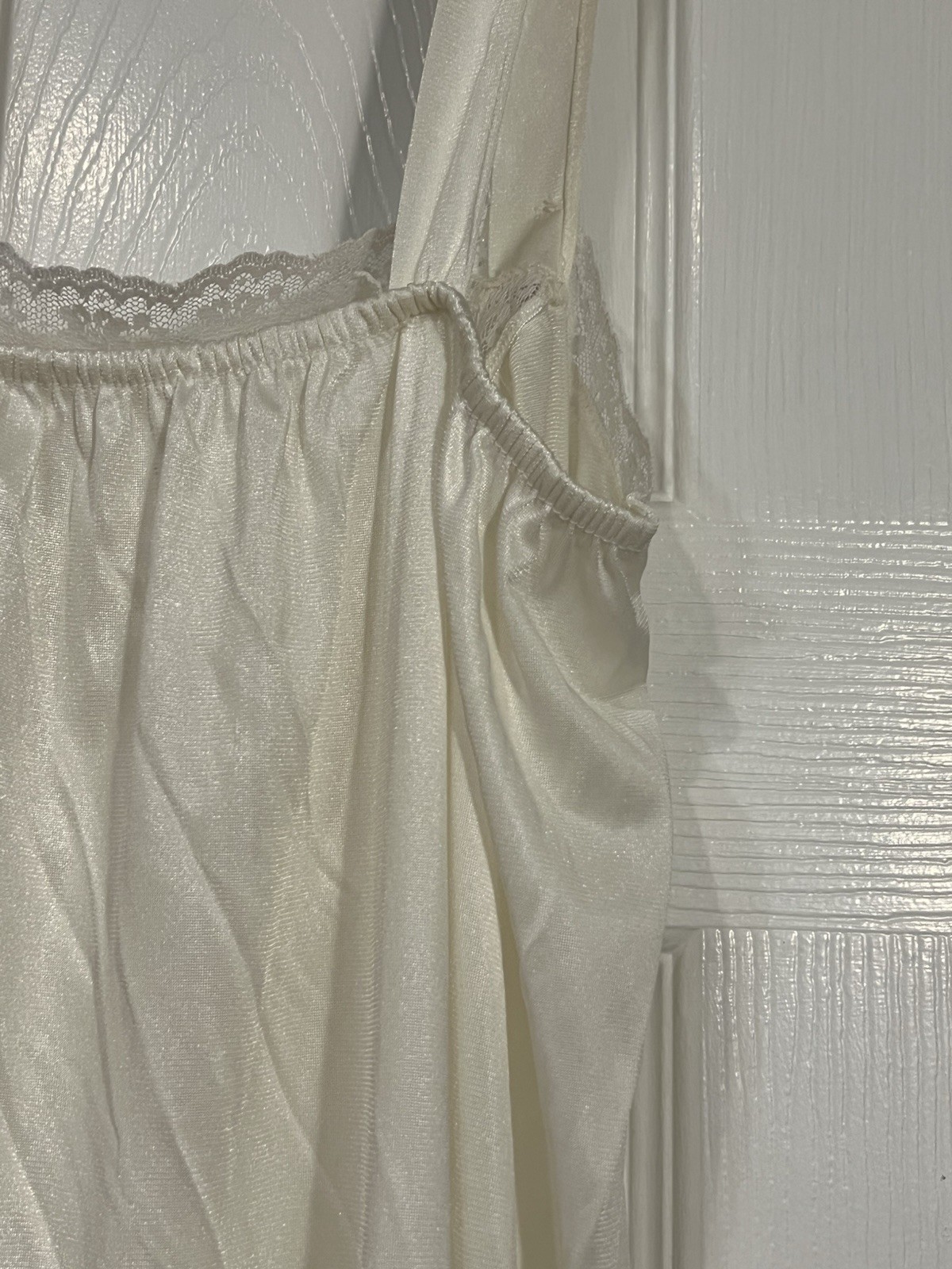 Vtg Jennifer Dale Lace Details Long 100% Nylon Nightgown-Union Made USA Size:9