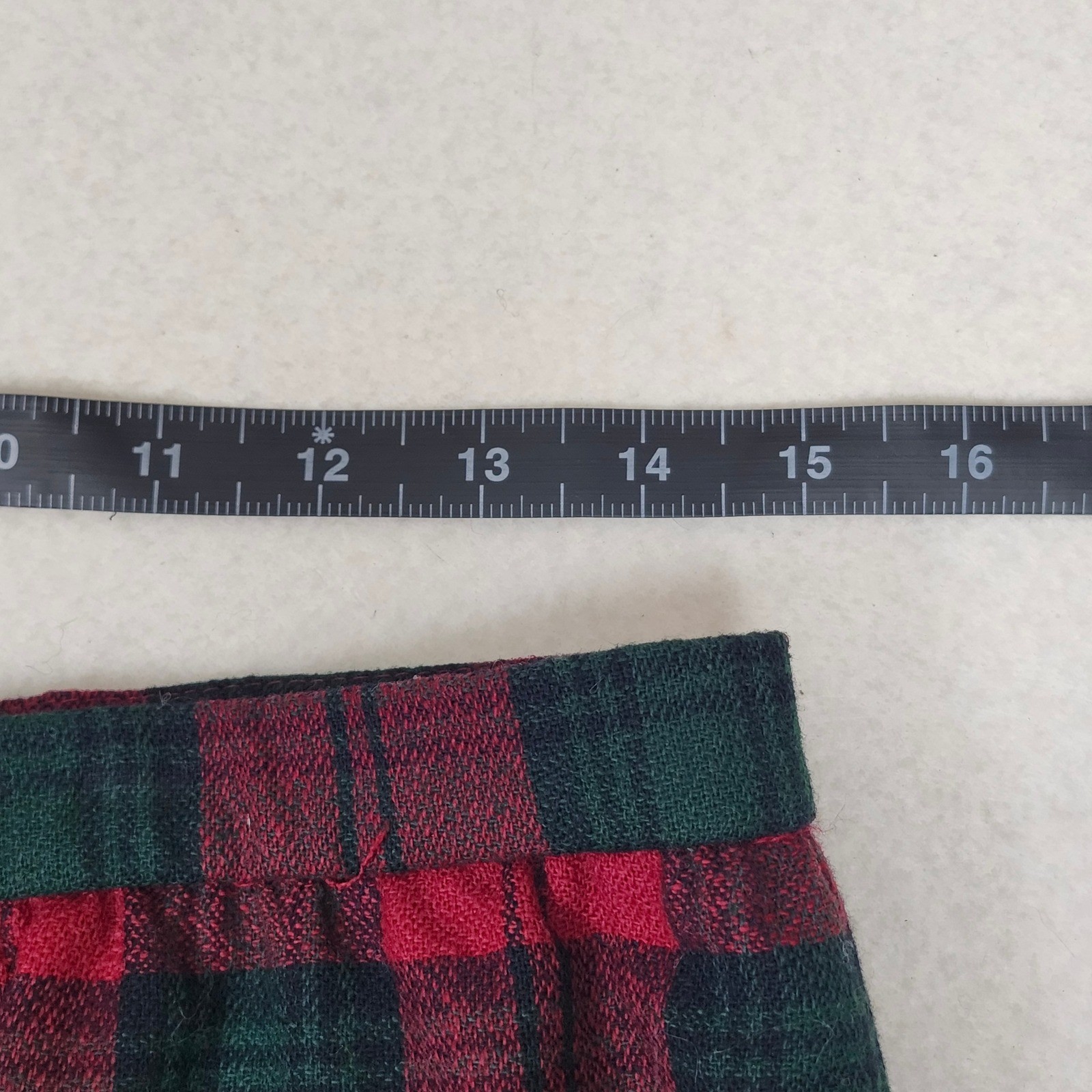 Vintage Tartan Plaid Wool Blend Midi Skirt Red Green Preppy Academic USA 8P