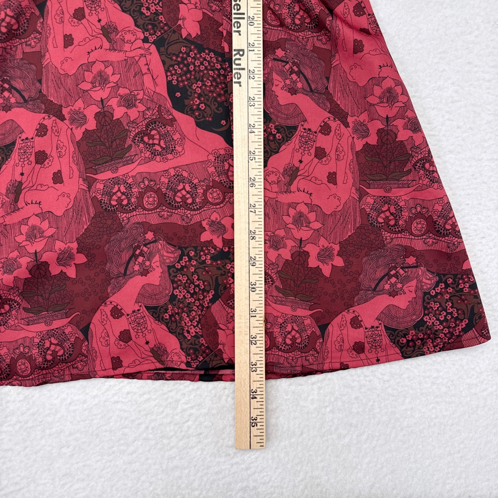 ModCloth Retro Romance Dress Size 10 Red Black Whimsical Fairy Gothic Indie