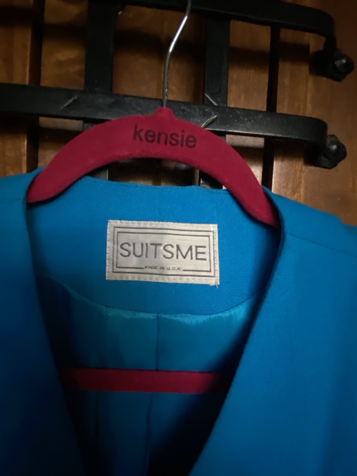 SUITSME Vintage Blue Blazer And Skirt Set