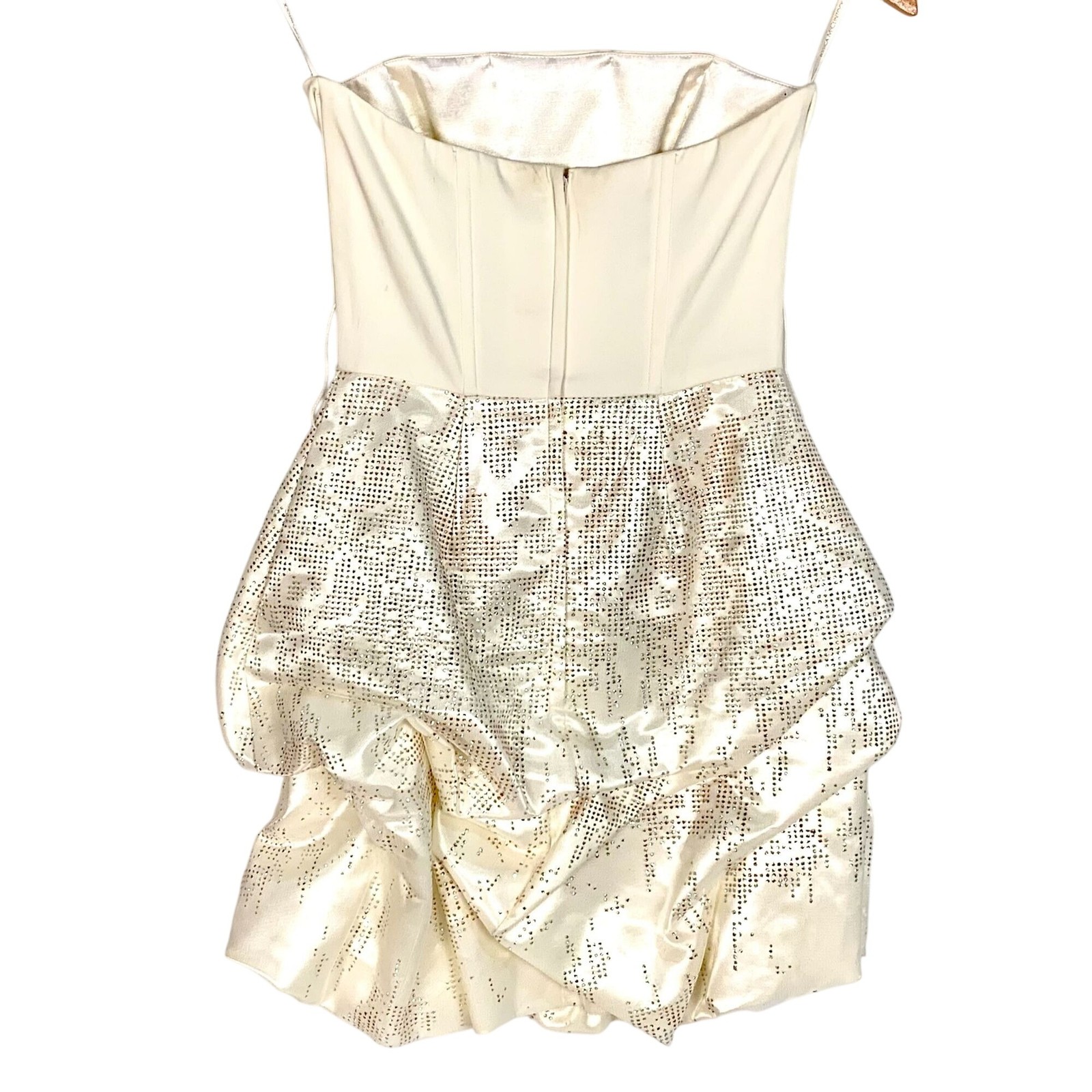 Vintage Jessica McClintock Gunne Sax Y2K Dress 1 Strapless Sparkle Dot Cocktail