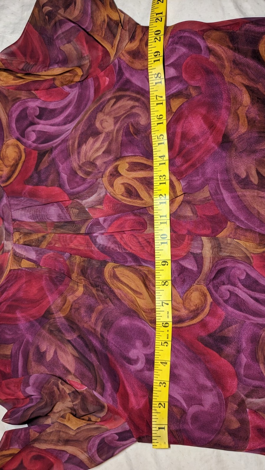 CITY GIRL Skirt Blouse Set Womens Sz 10 PAISLEY Burgundy Purple GORGEOUS VTG