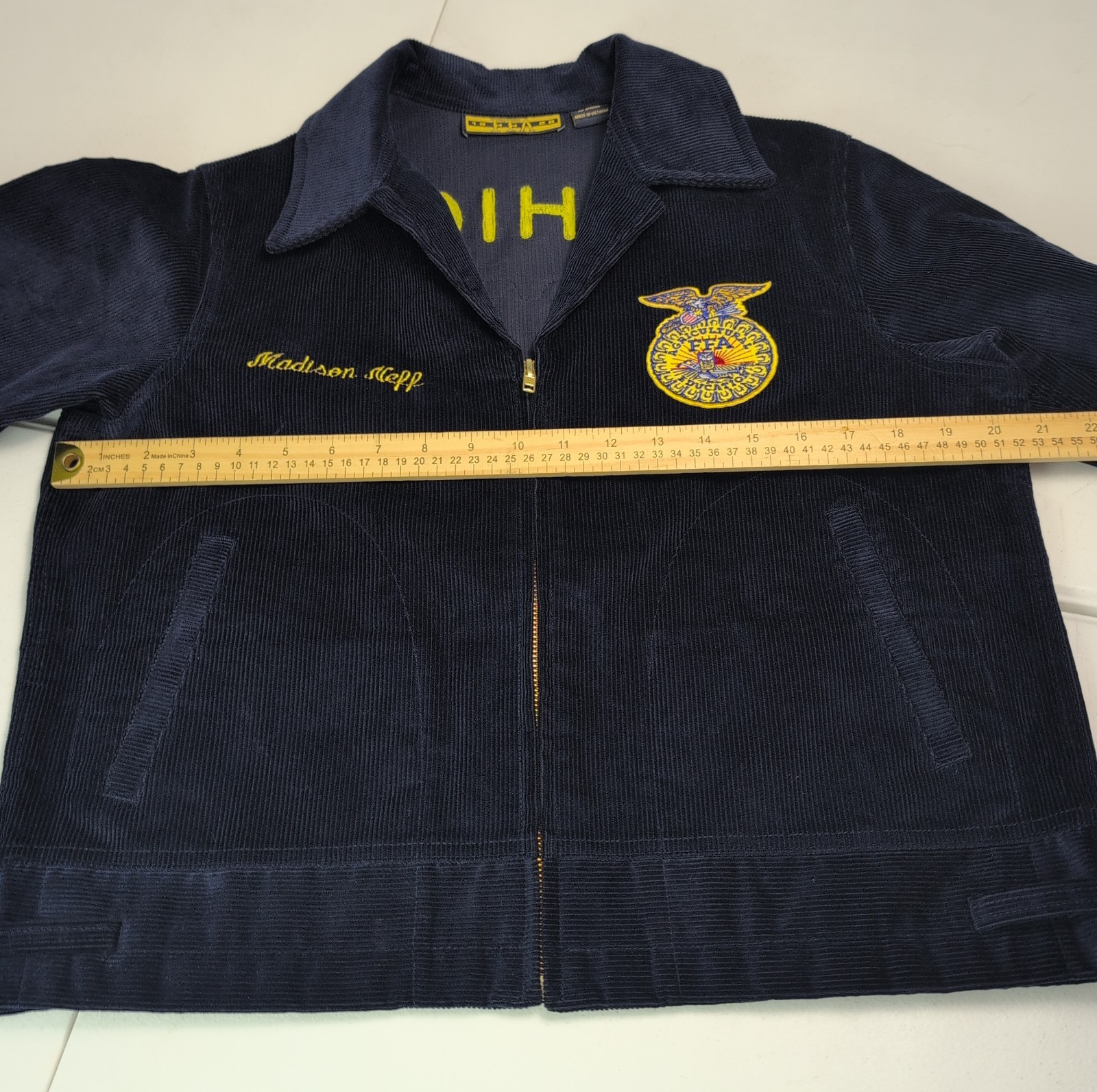 VTG FFA Future Famers Of America Corduroy Jacket Womens 103-38 John Glenn Ohio