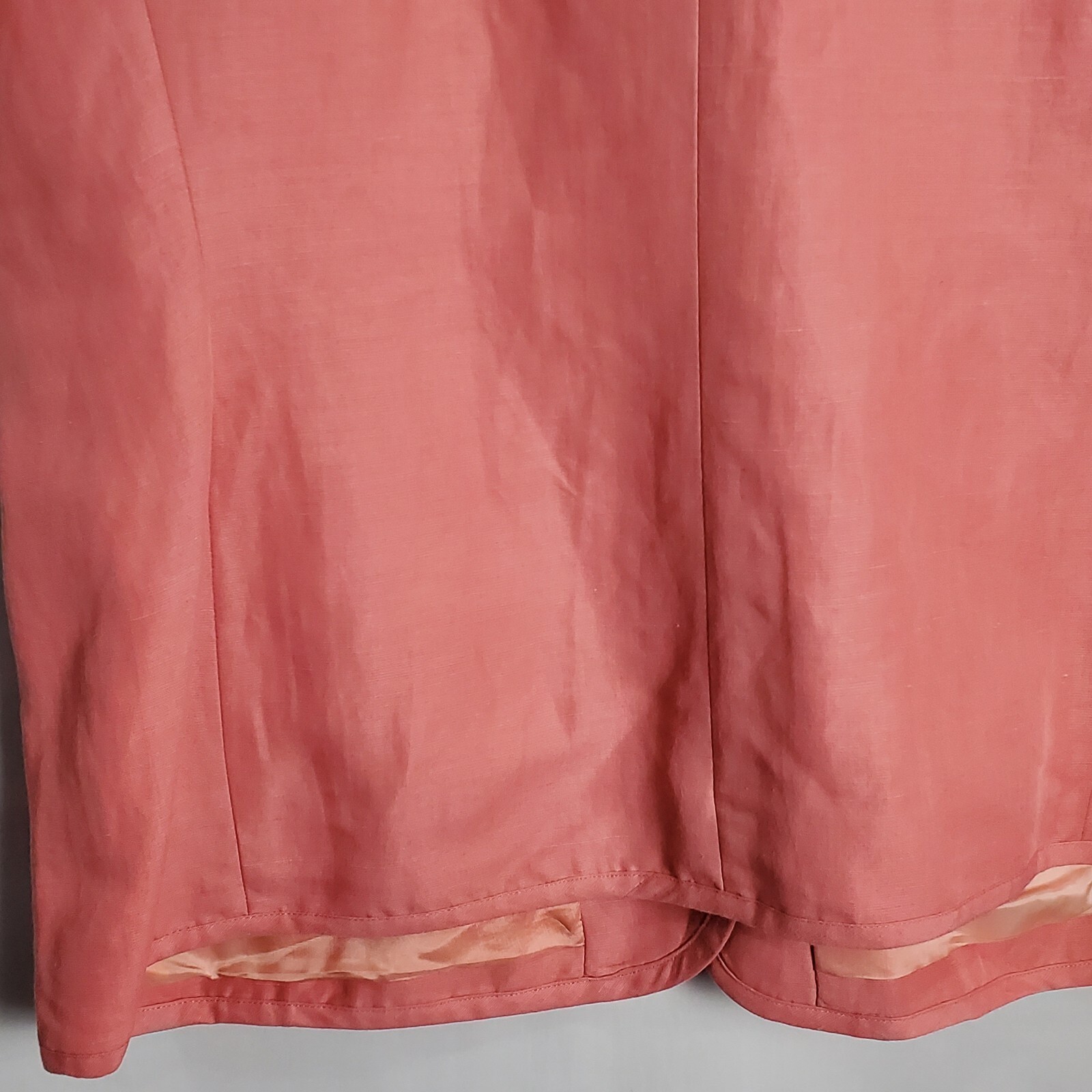 Vintage 90’s Preston & York Pink Linen Blend Button Up Short Sleeve Blouse Sz 16
