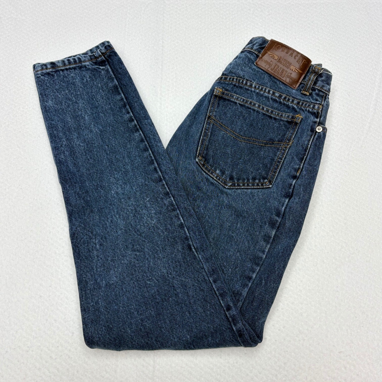 Vintage 90s Jordache Basics High Waisted Straight Leg Mom Jean Dark Wash Sz 9/10