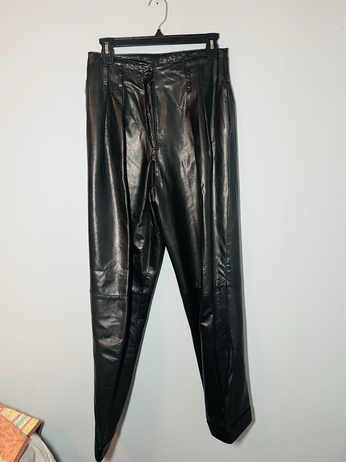 Lotus Vintage Leather Pants Women’s Sz 6 Black 80’s Club Pleated Retro Dance