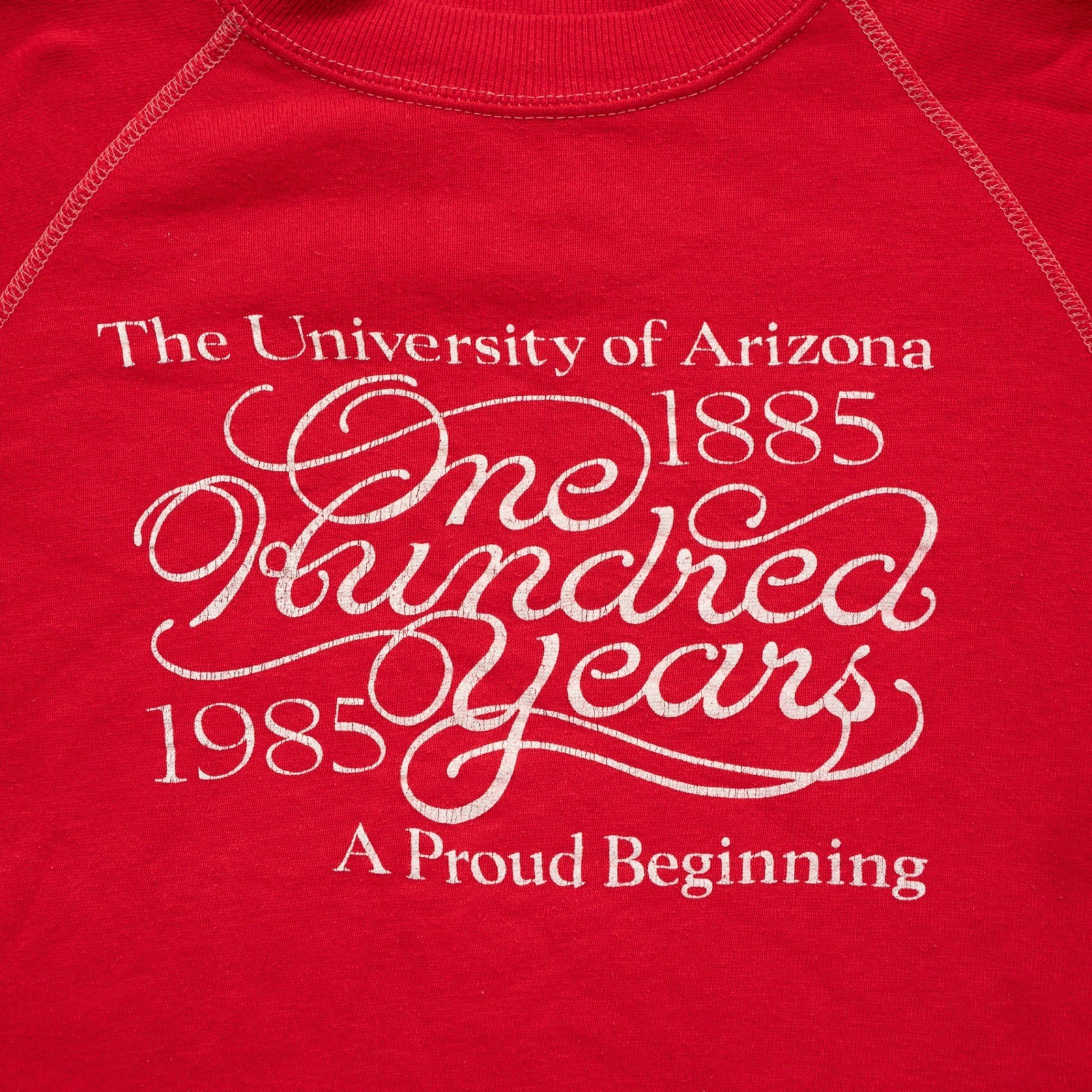 Vintage 80s 100 Years U of A University Arizona Raglan Sweatshirt Collegiate S