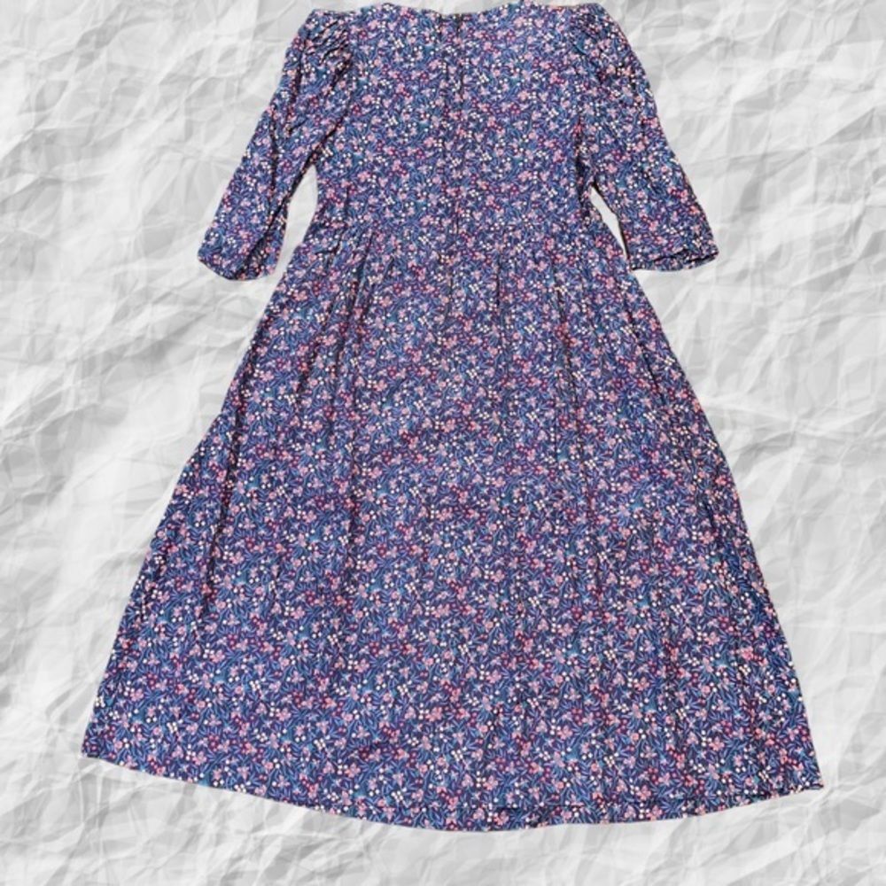 Vintage Jane Schaffhausen Belle France Size 6 Blue Floral Cottage Dress
