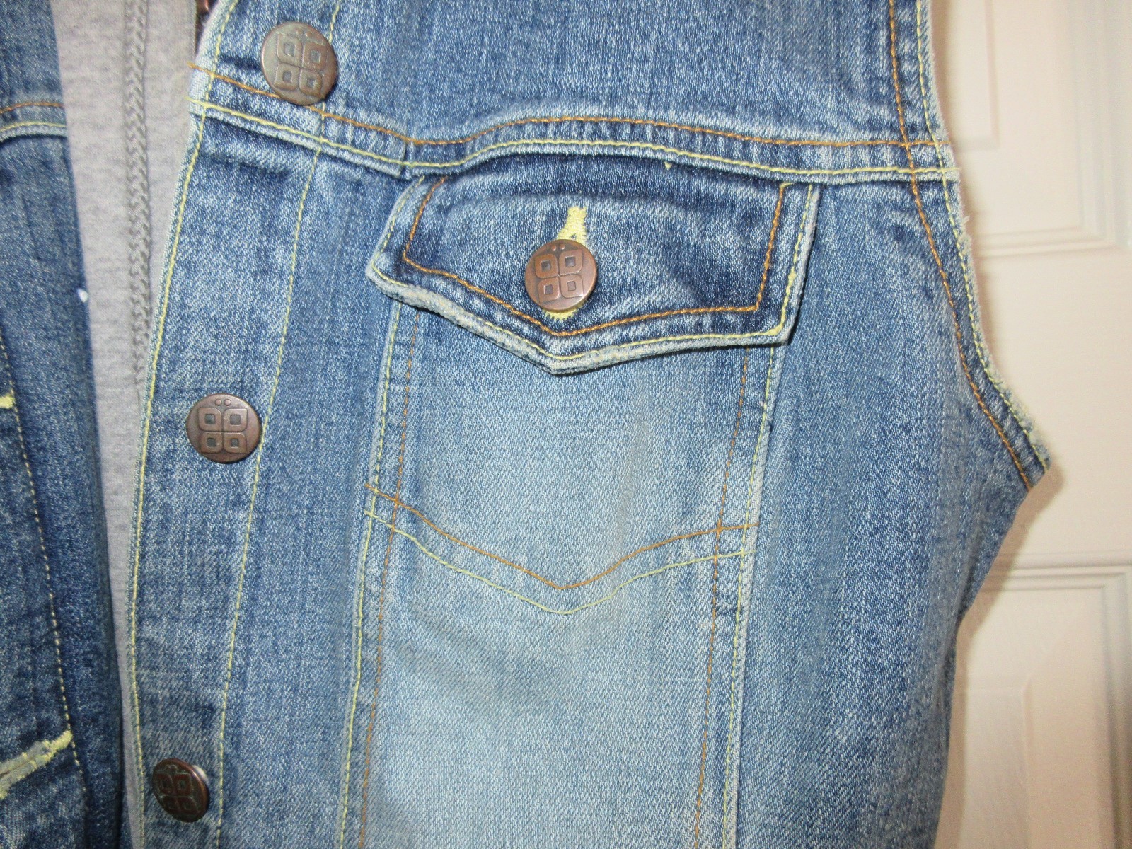 PLUGG , Hooded / Denim Ladies Vest , Size L , Vintage