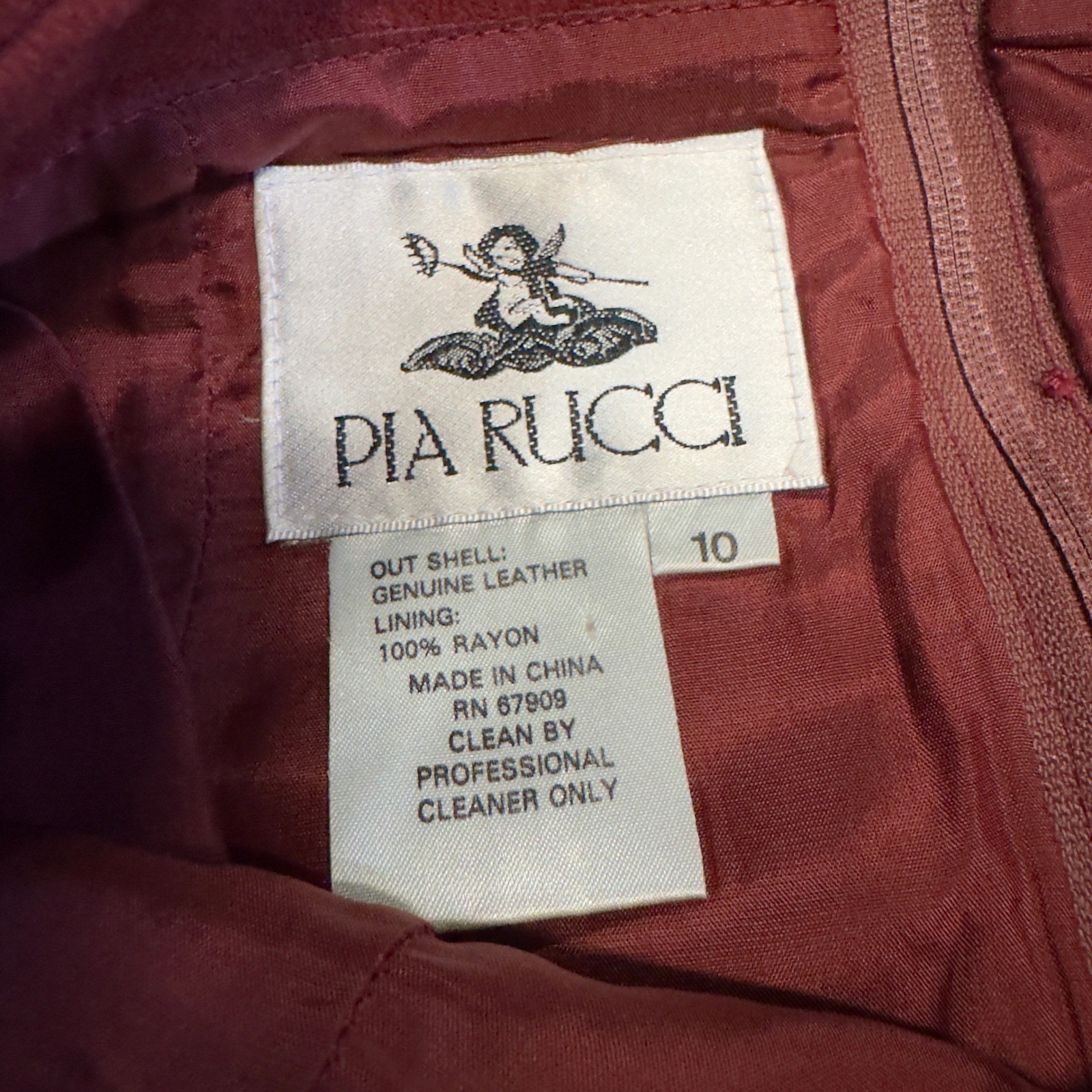 Pia Rucci Vintage Red Suede Leather Beaded Pencil Skirt Size 10 Rust Boho Midi