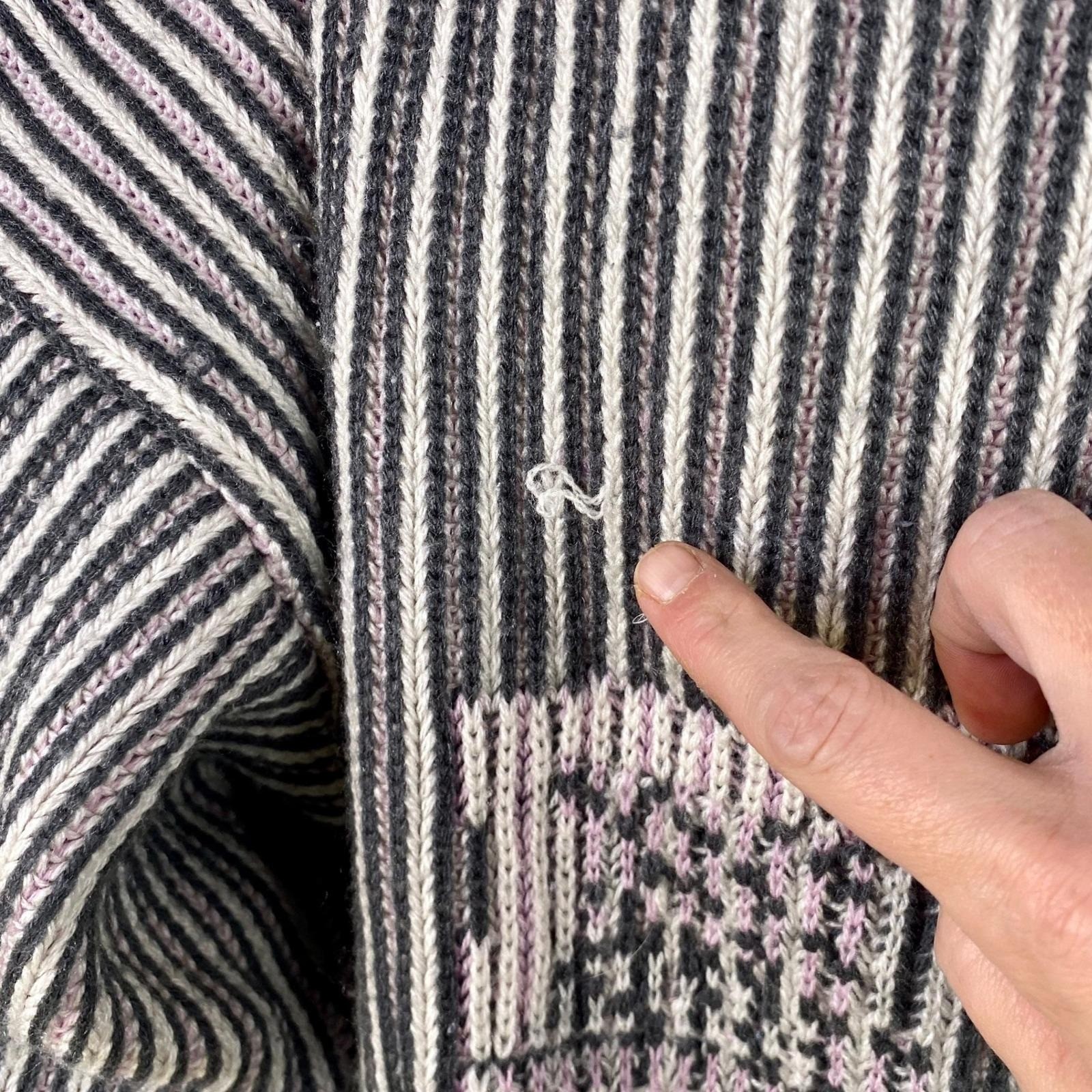Vintage Unionbay Wool Blend Sweater, Striped Chunky Knit, Y2K Crop Top, Size L