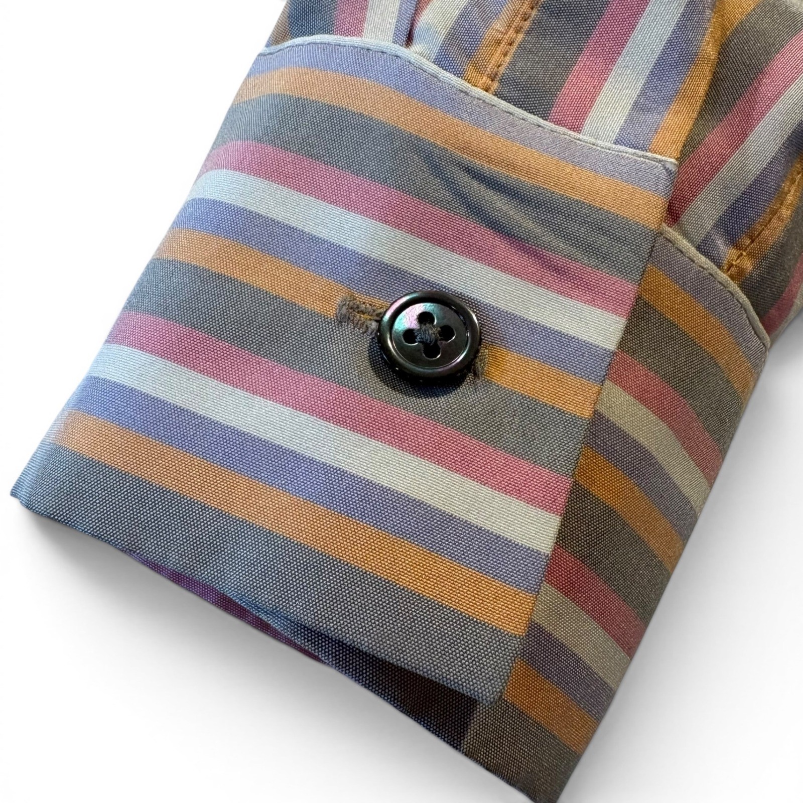 Carlisle Womens Vintage 100% Silk Striped Button Down Blouse Multi Color Size 10
