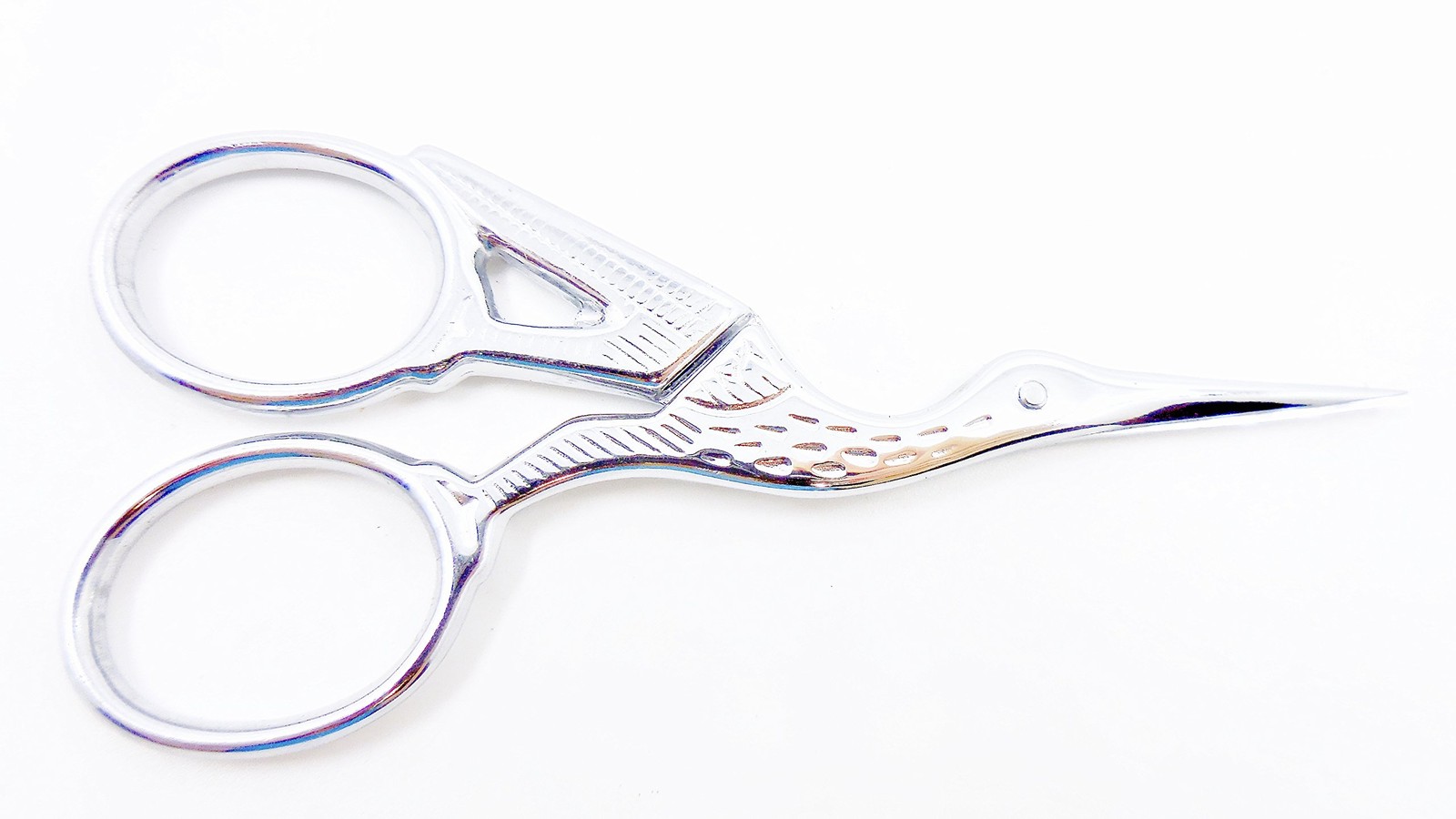 Gingher G-CST 3-1/2 inch Stork Embroidery Scissors Chrome Handle