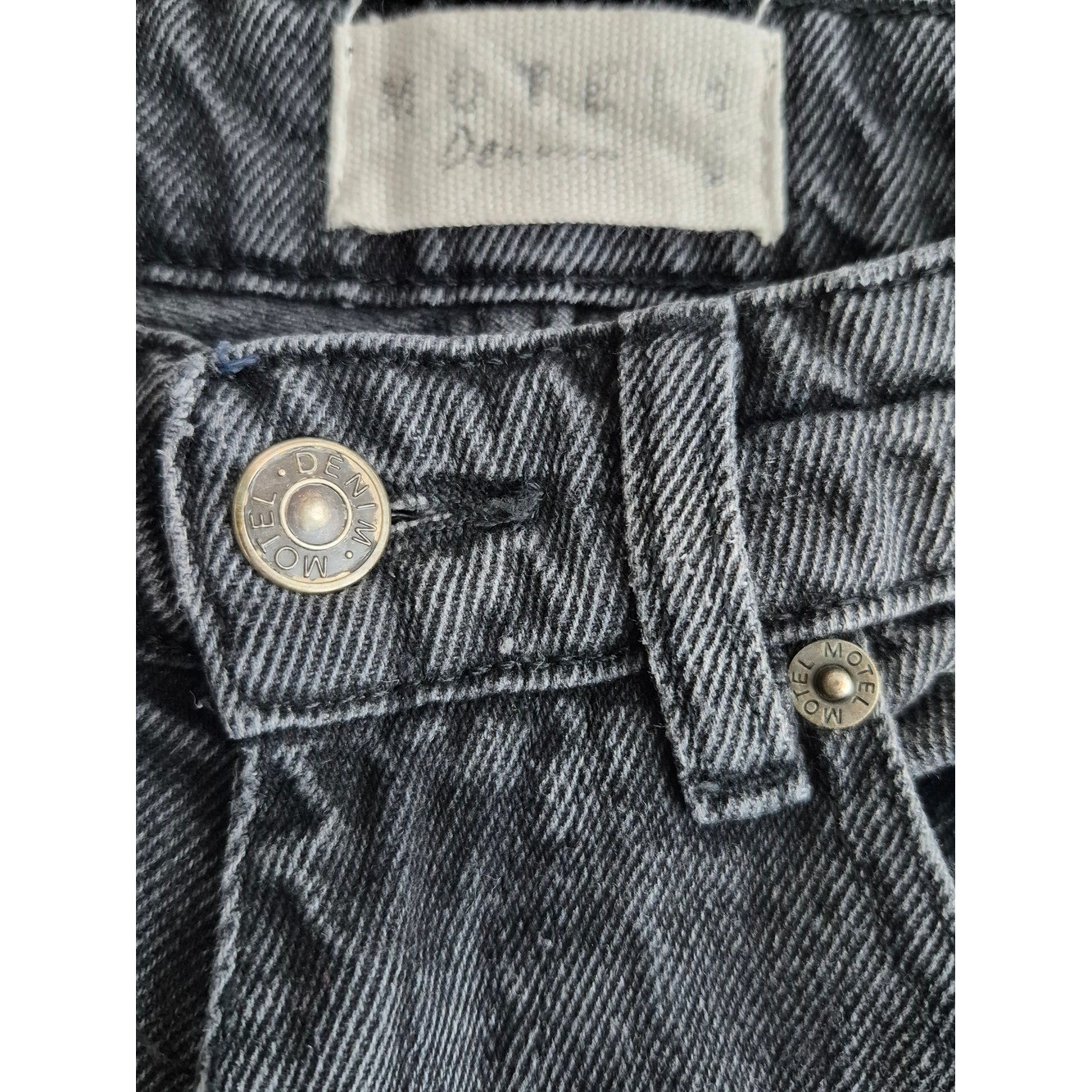 Motel Rocks Wide Leg Washed Black Denim Skate Jeans Womens 27×30