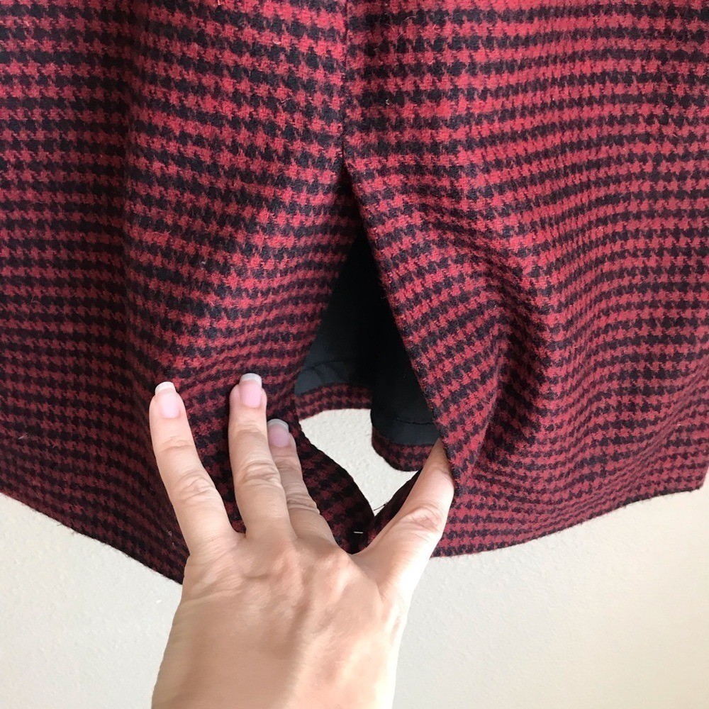 Vintage 80s Nordstrom Wool Houndstooth Pencil Skirt 8 (Runs Small) Dark Academia