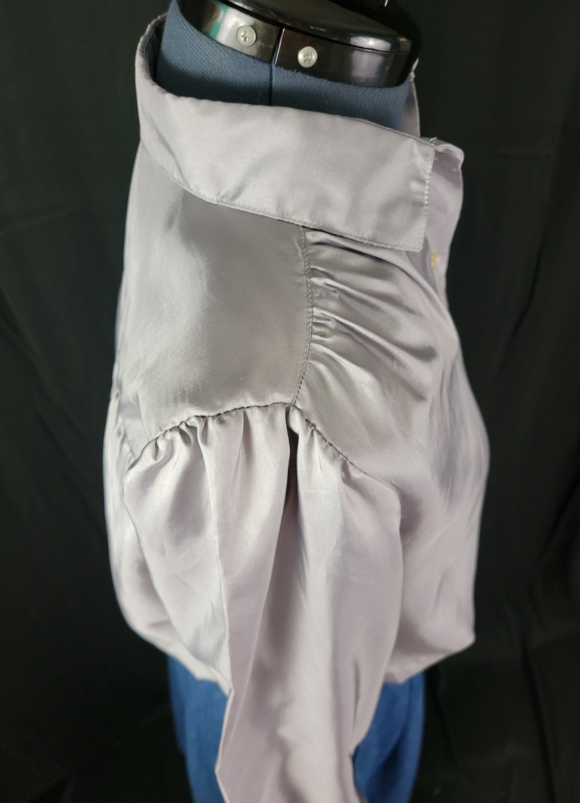 Vintage Stuart Lang Grey/Silver Long Sleeved Blouse Size 6