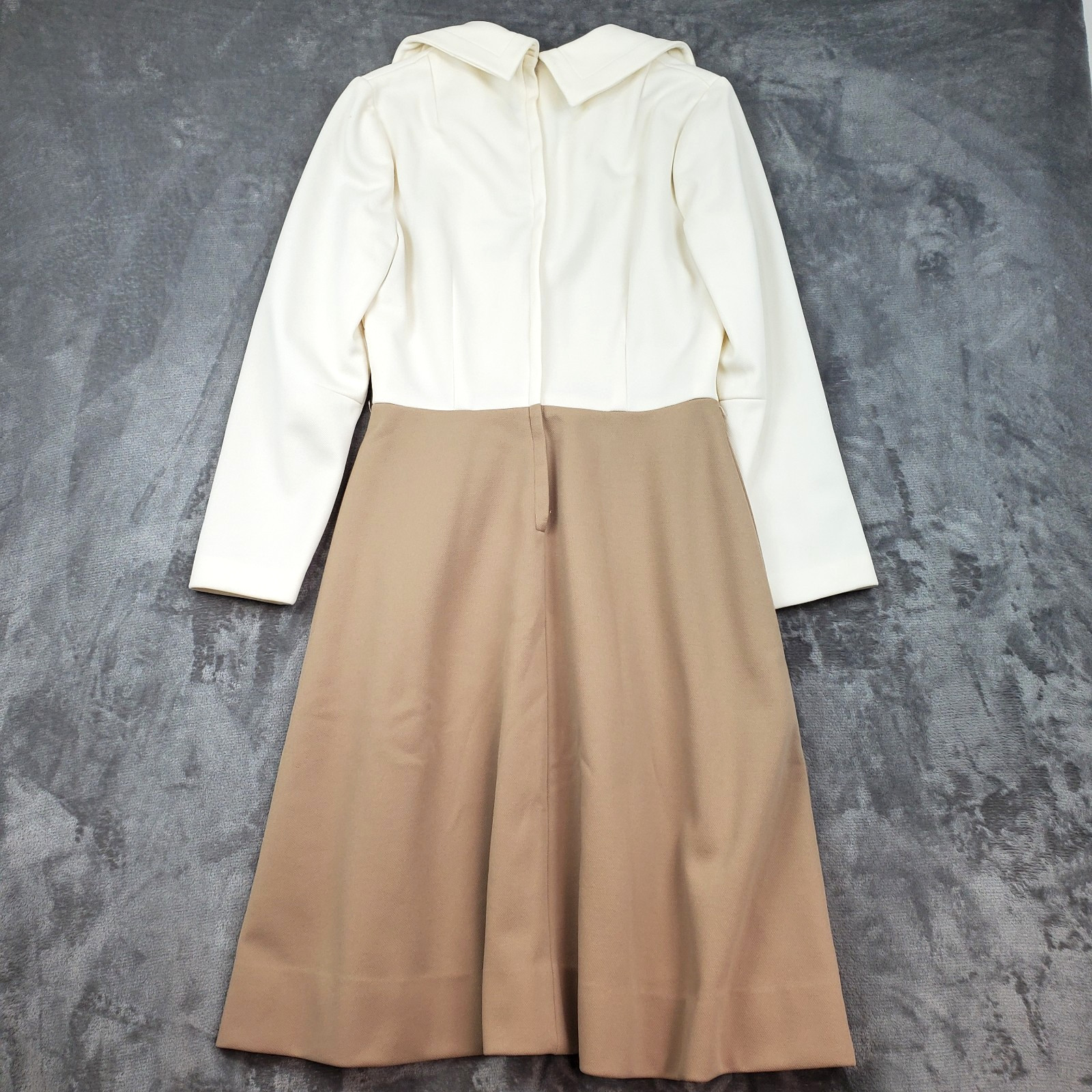Vintage Dress 60s 70s Nardis of Dallas Double Knit Custom Cream Ivory Size 8/10?