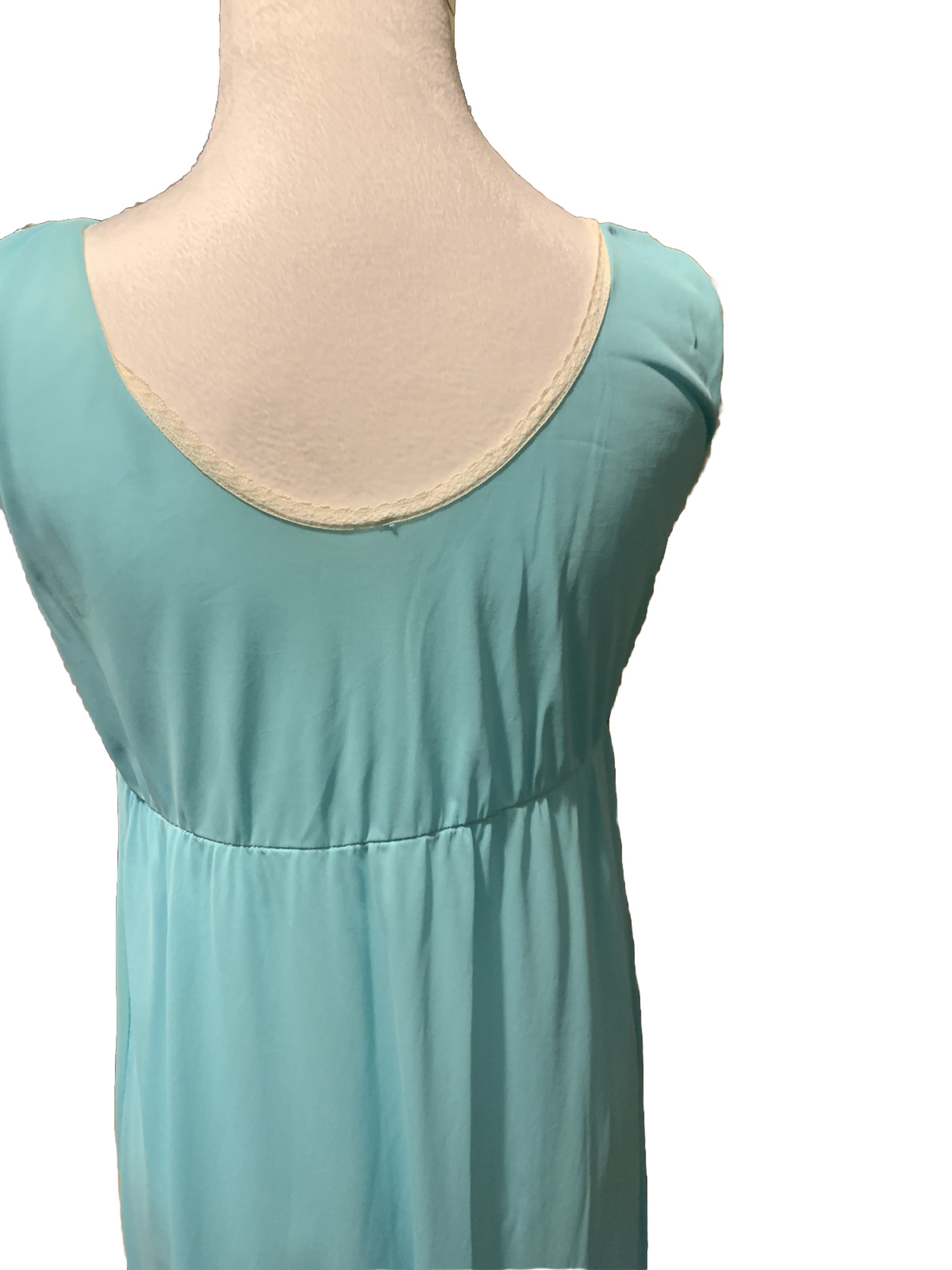 1970 Peignor Set Blue Vintage 70s Robe & Nightgown Silky Blue Nylon Lace (Q)