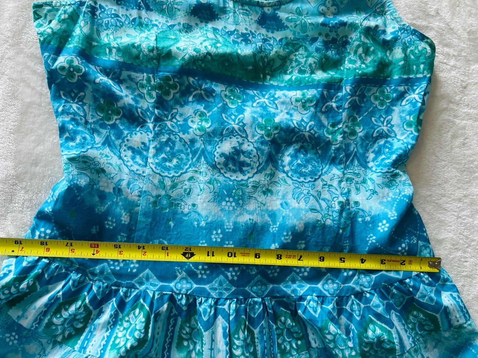 Vintage Phool India Boho Dress Lace Up Back Cotton Sundress COLORFUL Sz L NWOT
