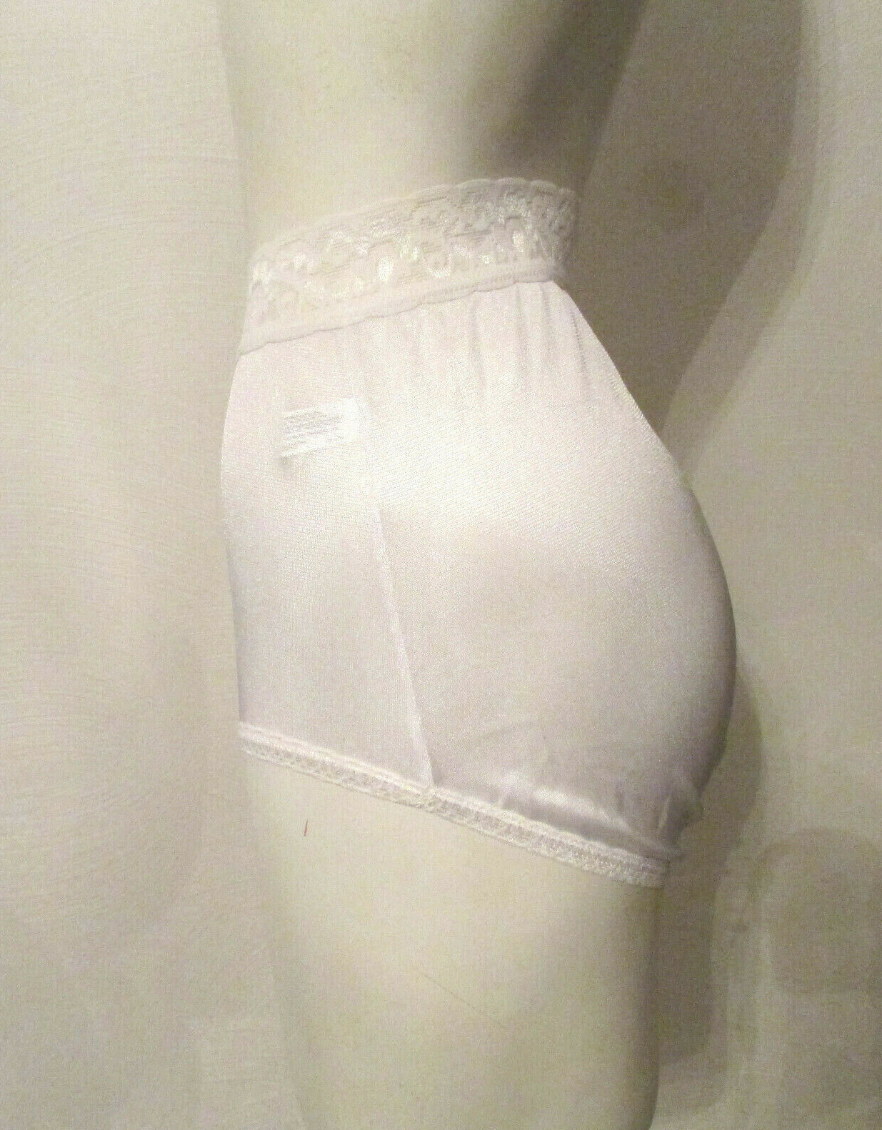 Hanes Shiny Silky Semi Sheer Nylon Lace Waistband Full Cut Granny Brief Pantie 5