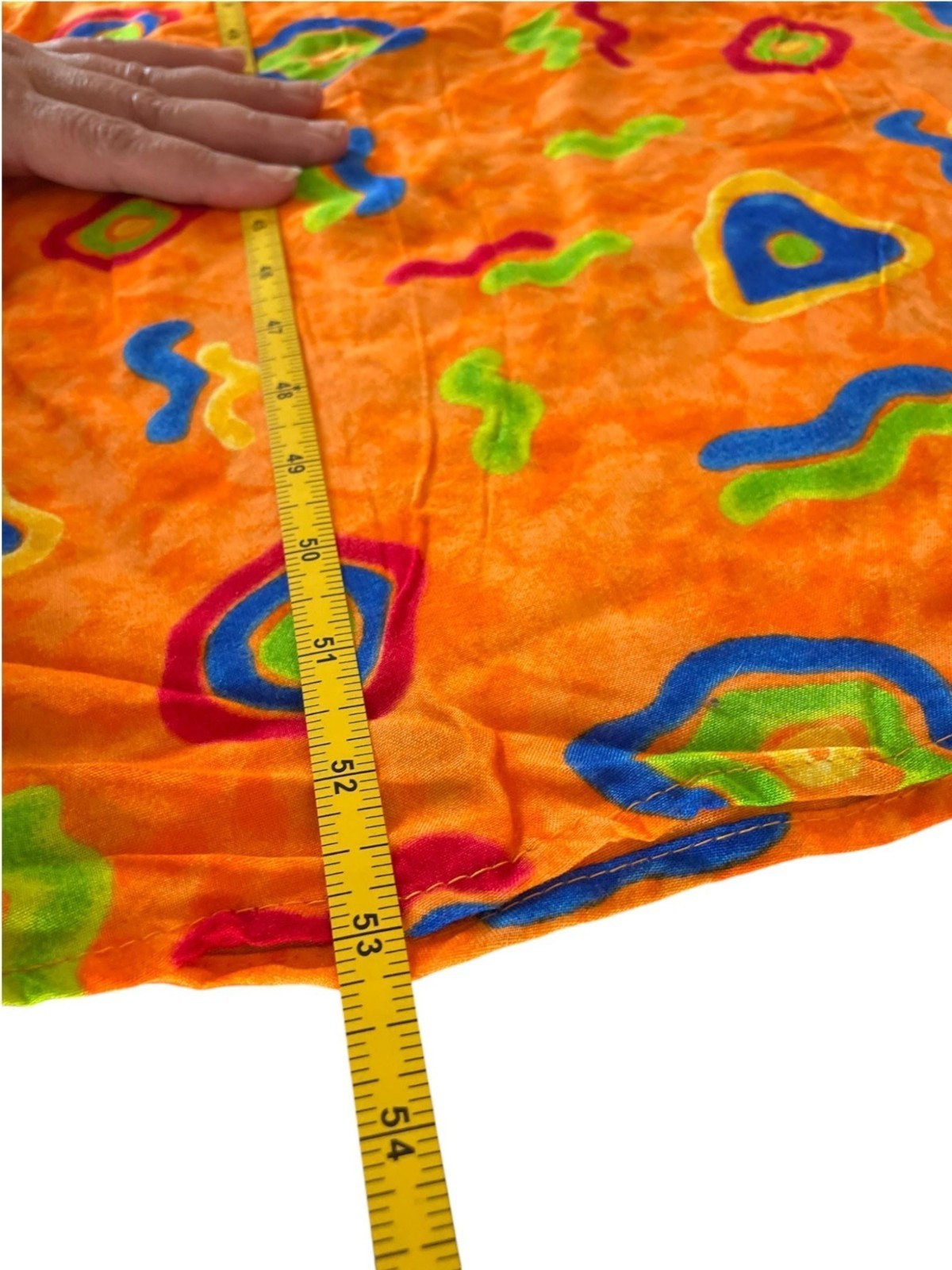 VTG 90s Groovy Rayon Maxi Dress Psychedelic Boho Sun Dress Sz S