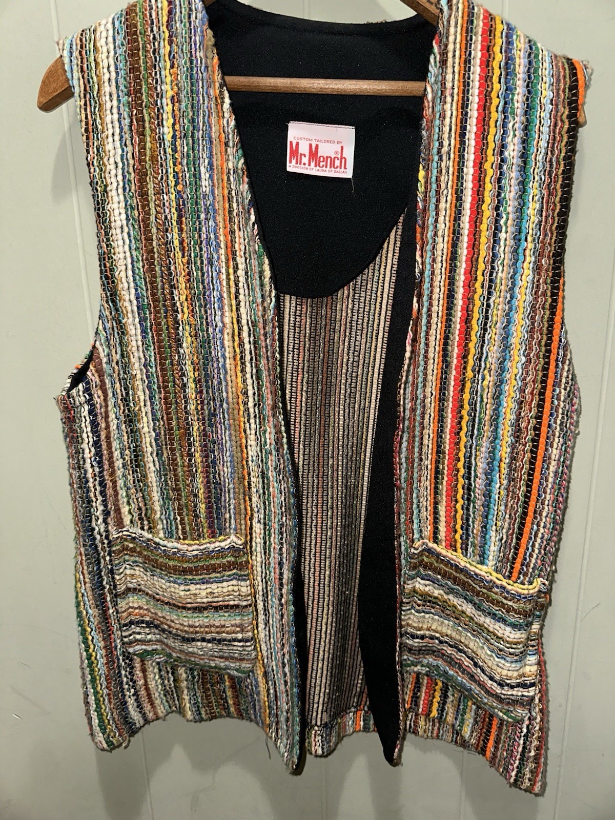 Vintage 70s Mr. Mench Custom Western Handmade Vest Division Of Laura Of Dallas