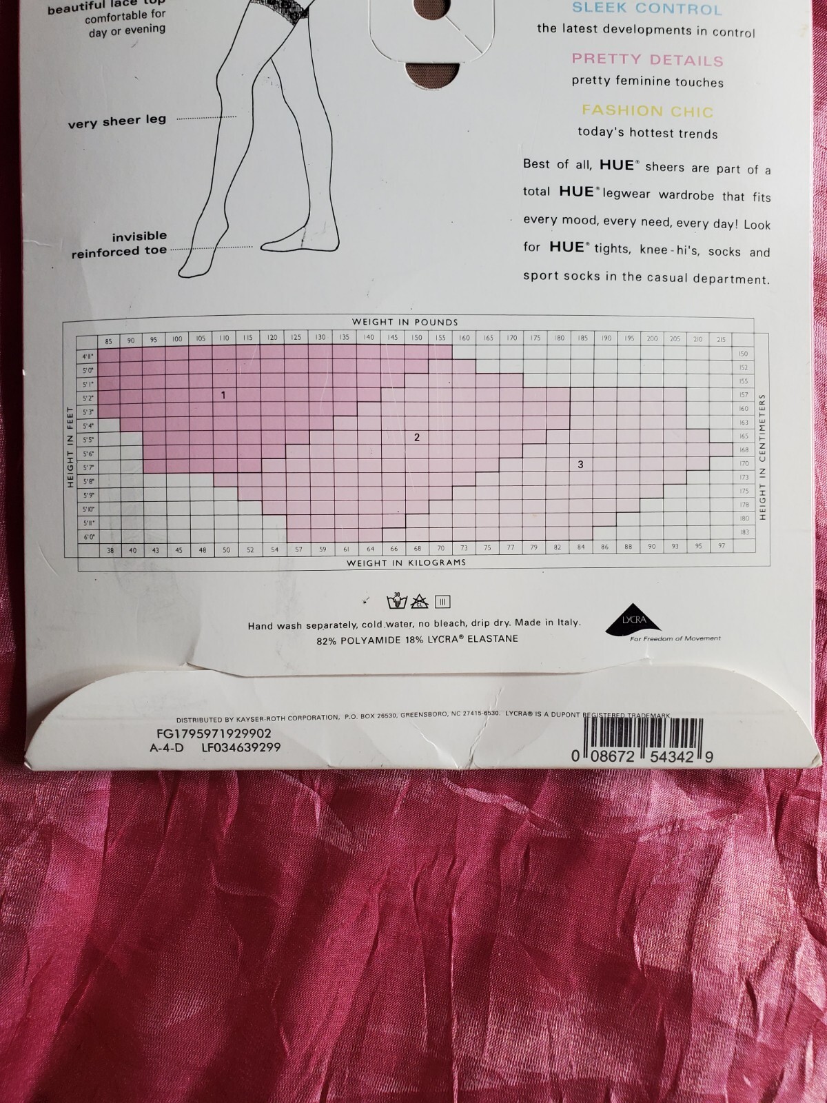 HUE French Lace Very Sheer Thigh Highs Stockings Size 2 Tan Sissy Nylons